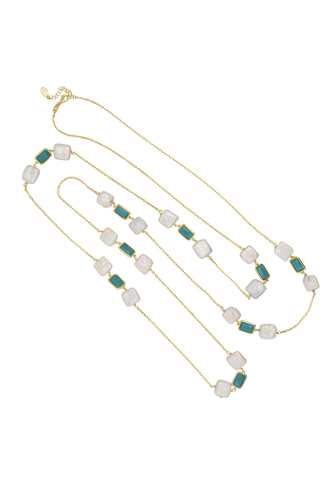 Sicily 120Cm Necklace Gold Turquoise - LATELITA Necklaces