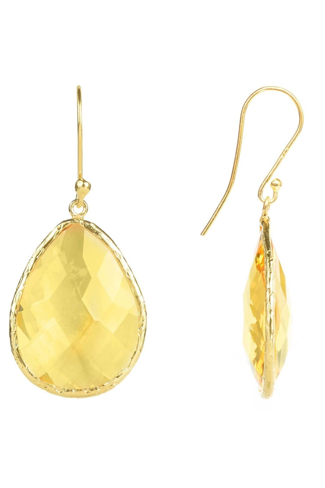 Single Drop Earrings Citrine Hydro Gold - LATELITA Earrings