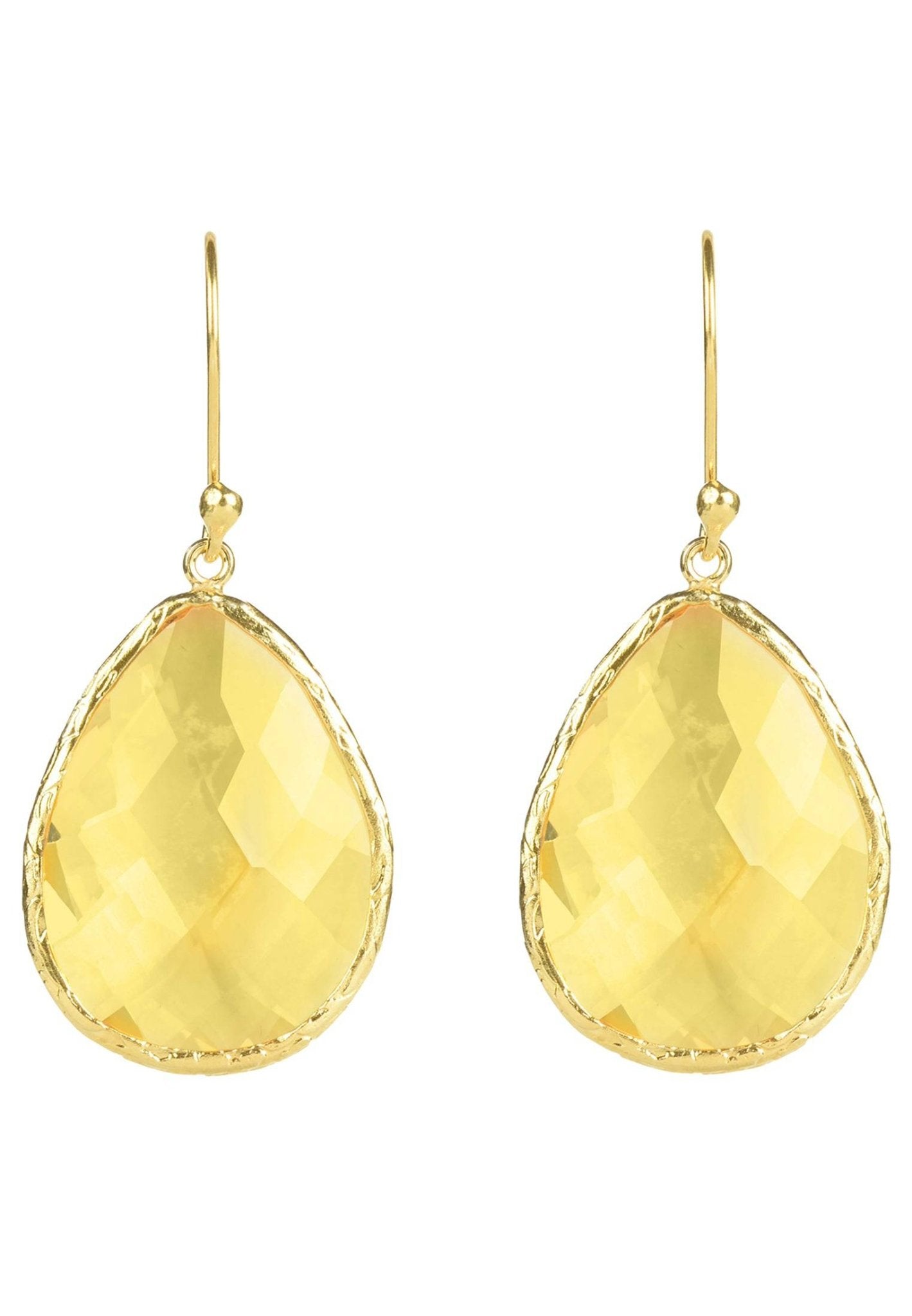 Single Drop Earrings Citrine Hydro Gold - LATELITA Earrings