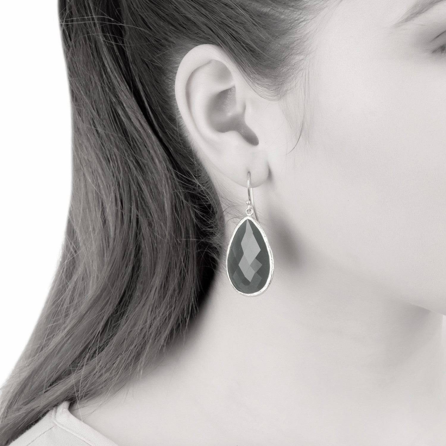 Single Drop Earrings Smokey Quartz Rosegold - LATELITA Earrings