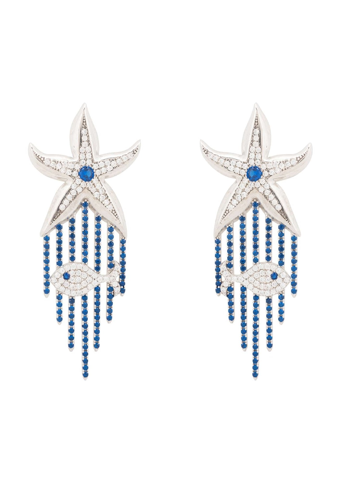 Siren Earrings Sapphire Blue Silver - LATELITA Earrings