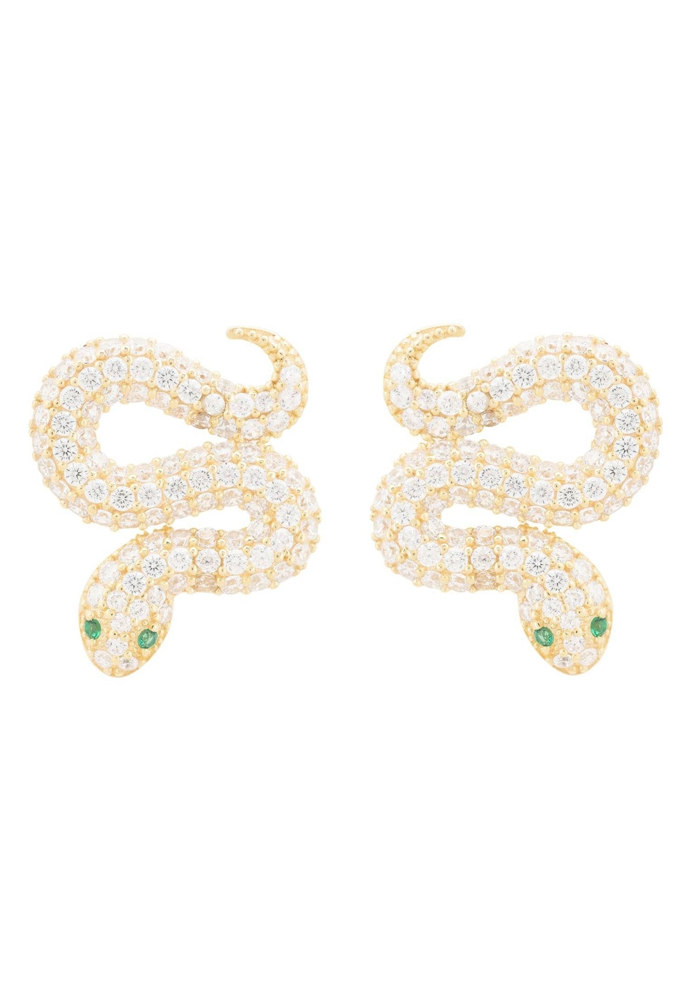 Snake Coiled Stud Earrings Gold - LATELITA Earrings