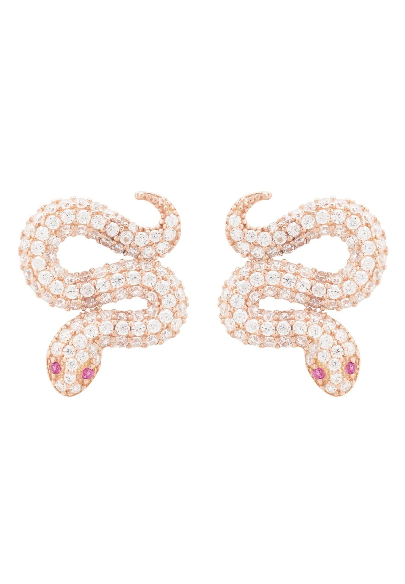 Snake Coiled Stud Earrings Rosegold - LATELITA Earrings