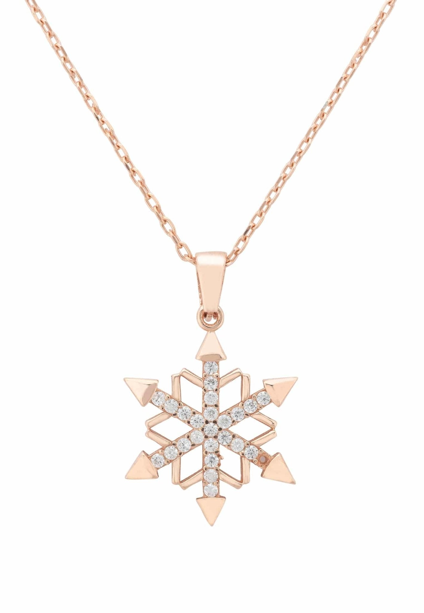 Snowflake Sparkle Necklace Rosegold - LATELITA Necklaces