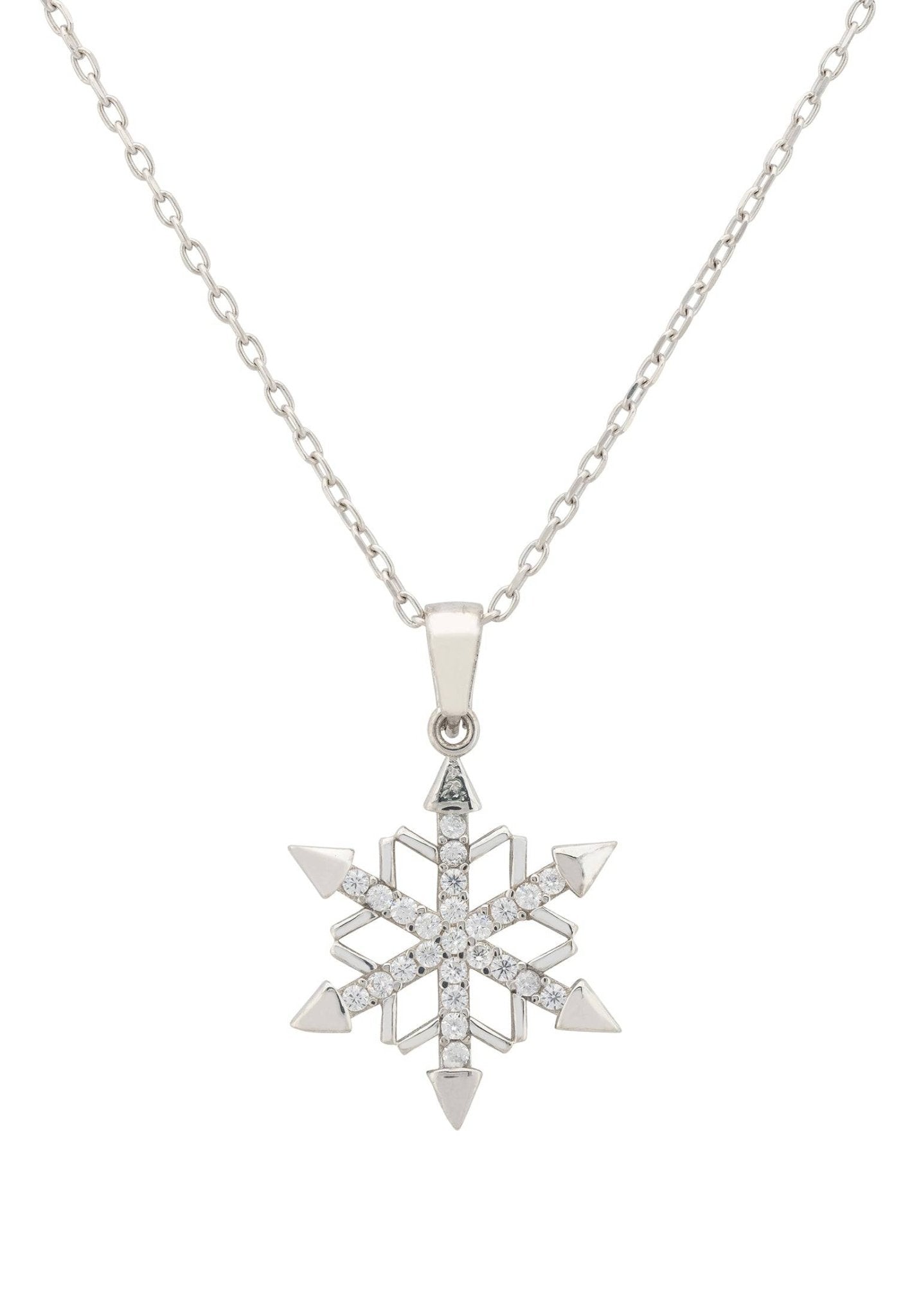 Snowflake Sparkle Necklace Silver - LATELITA Necklaces