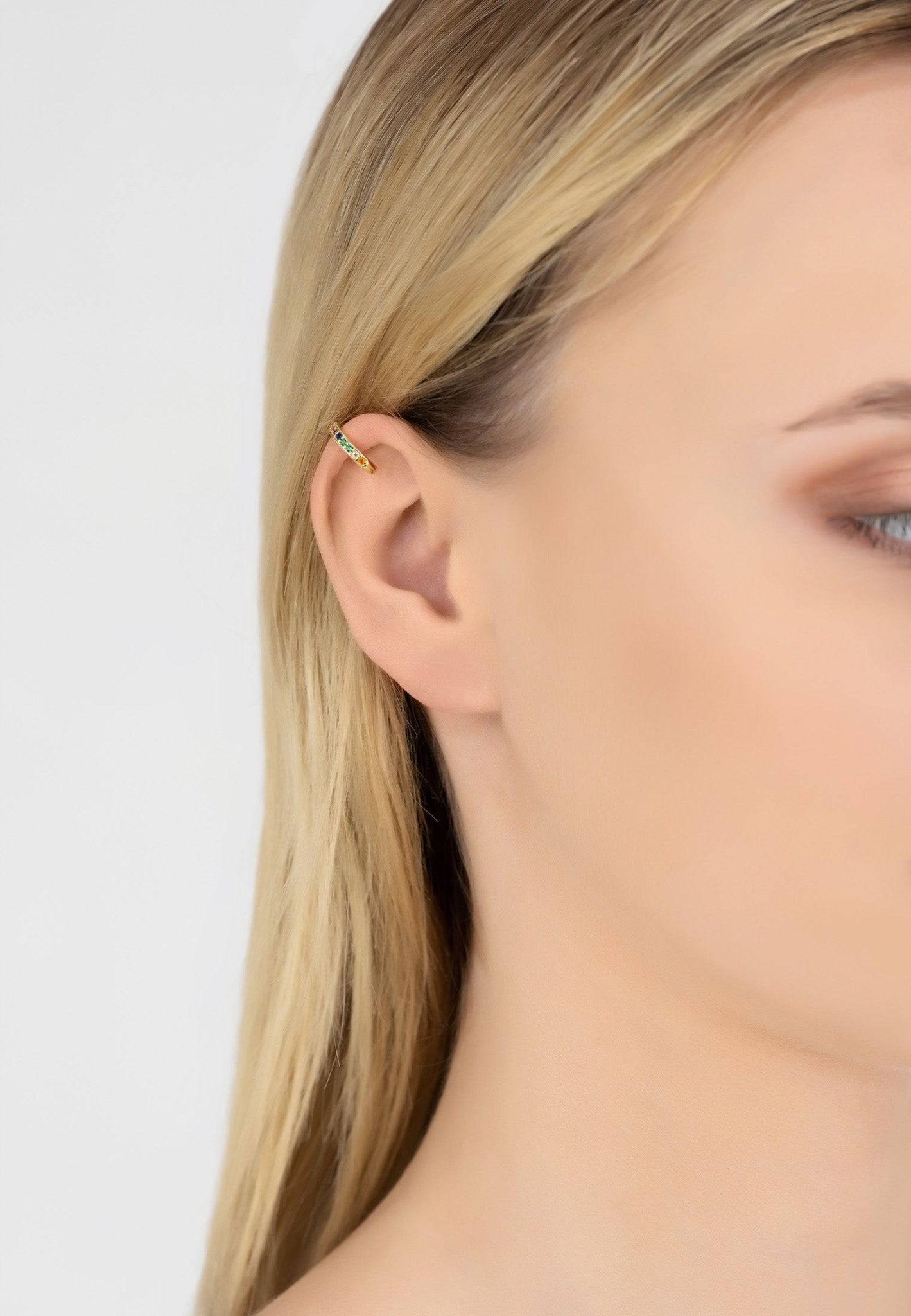 Soho Rainbow Ear Cuff Gold - LATELITA Earrings