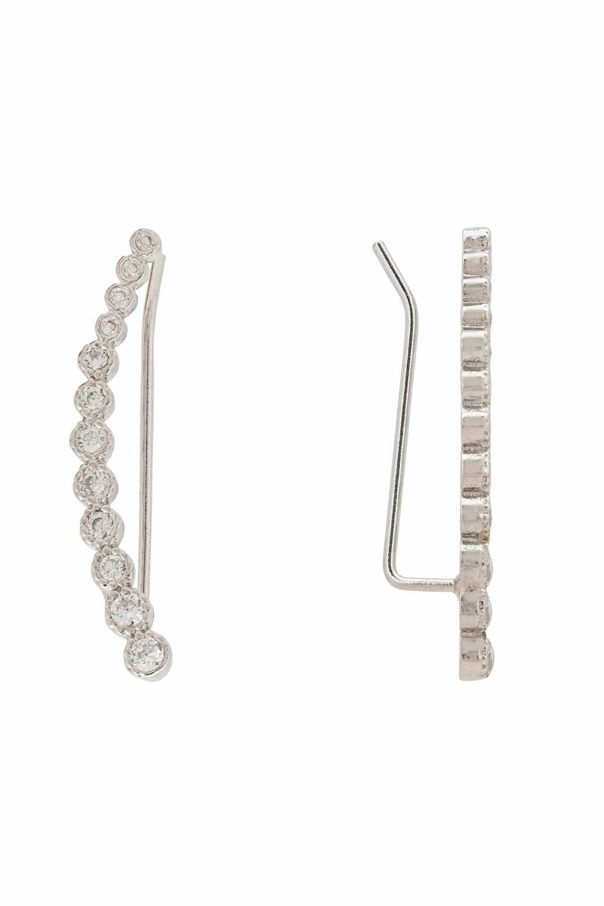 Sparkle Ear Climbers Silver - LATELITA Earrings