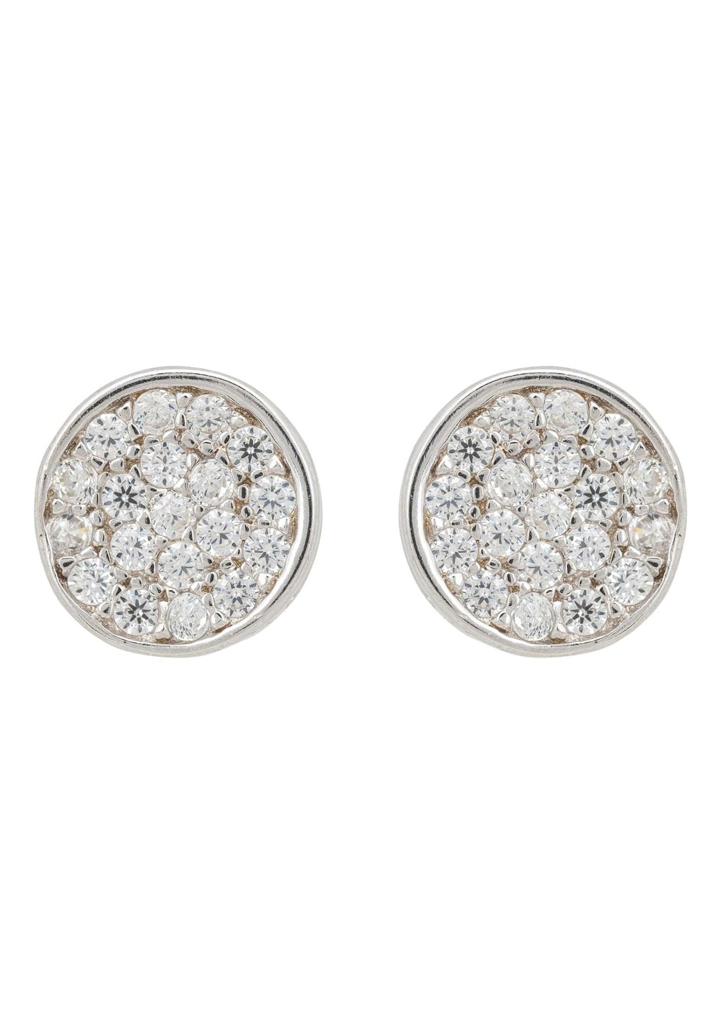 Sparkling Disc Mini Earrings Silver - LATELITA Earrings