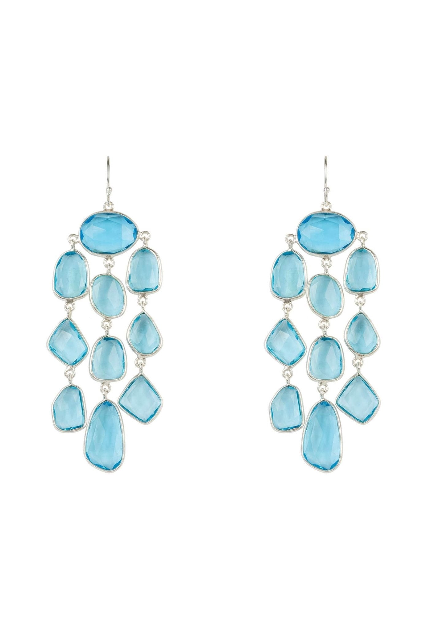 Splash Gemstone Earring Silver Blue Topaz Hydro - LATELITA Earrings