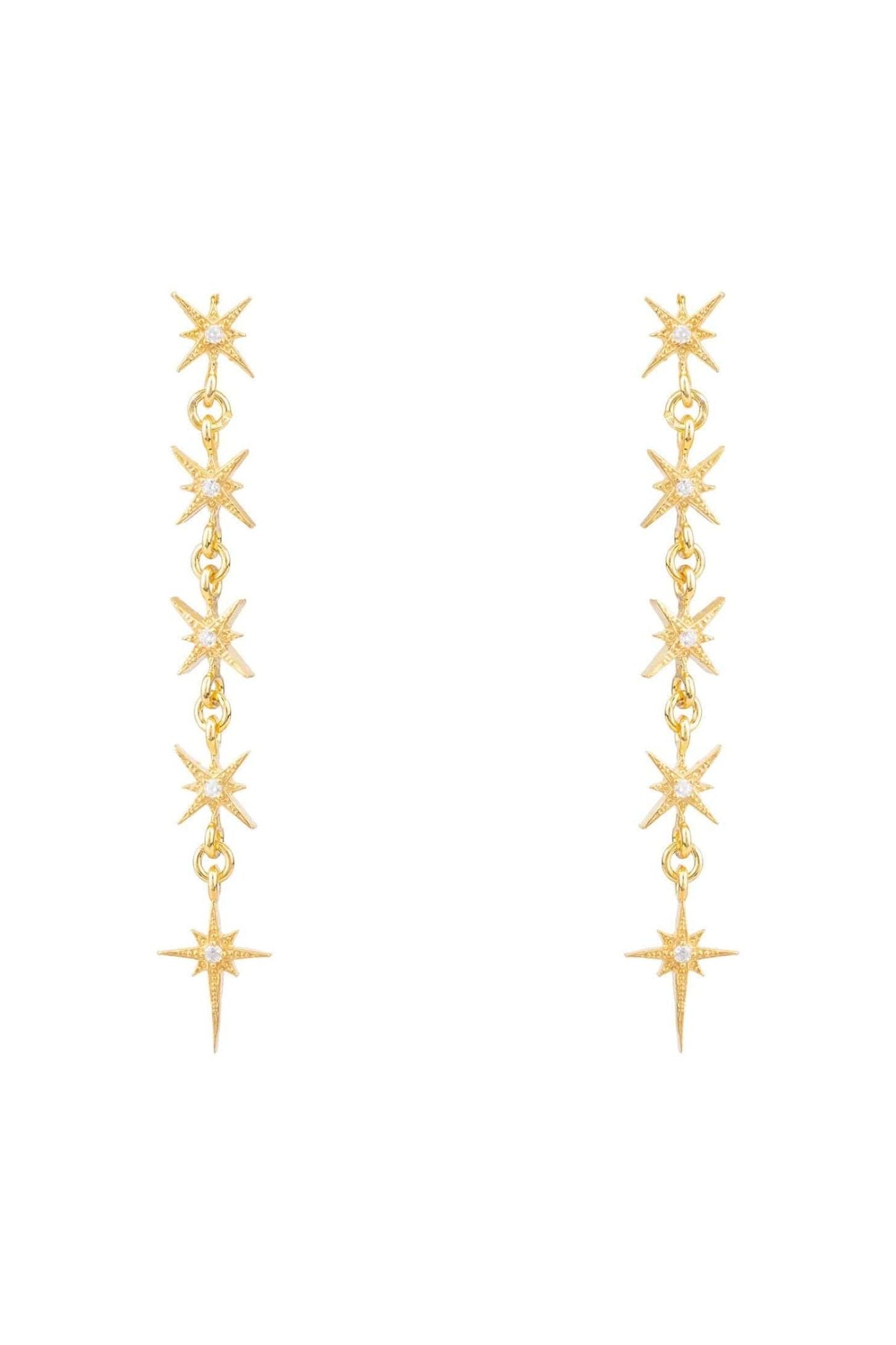 Star Burst 5 Drops Earrings Gold - LATELITA Earrings