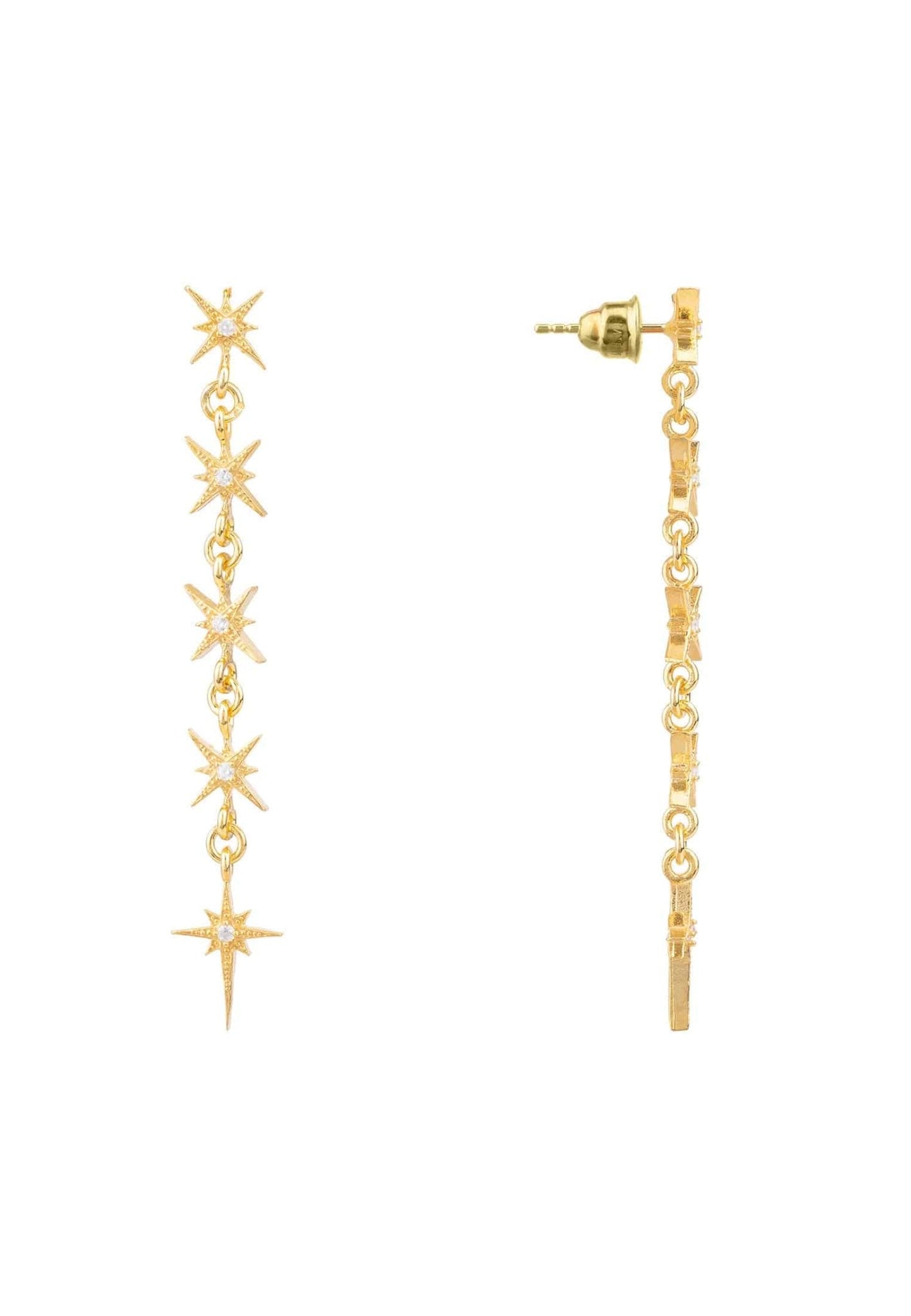 Star Burst 5 Drops Earrings Gold - LATELITA Earrings