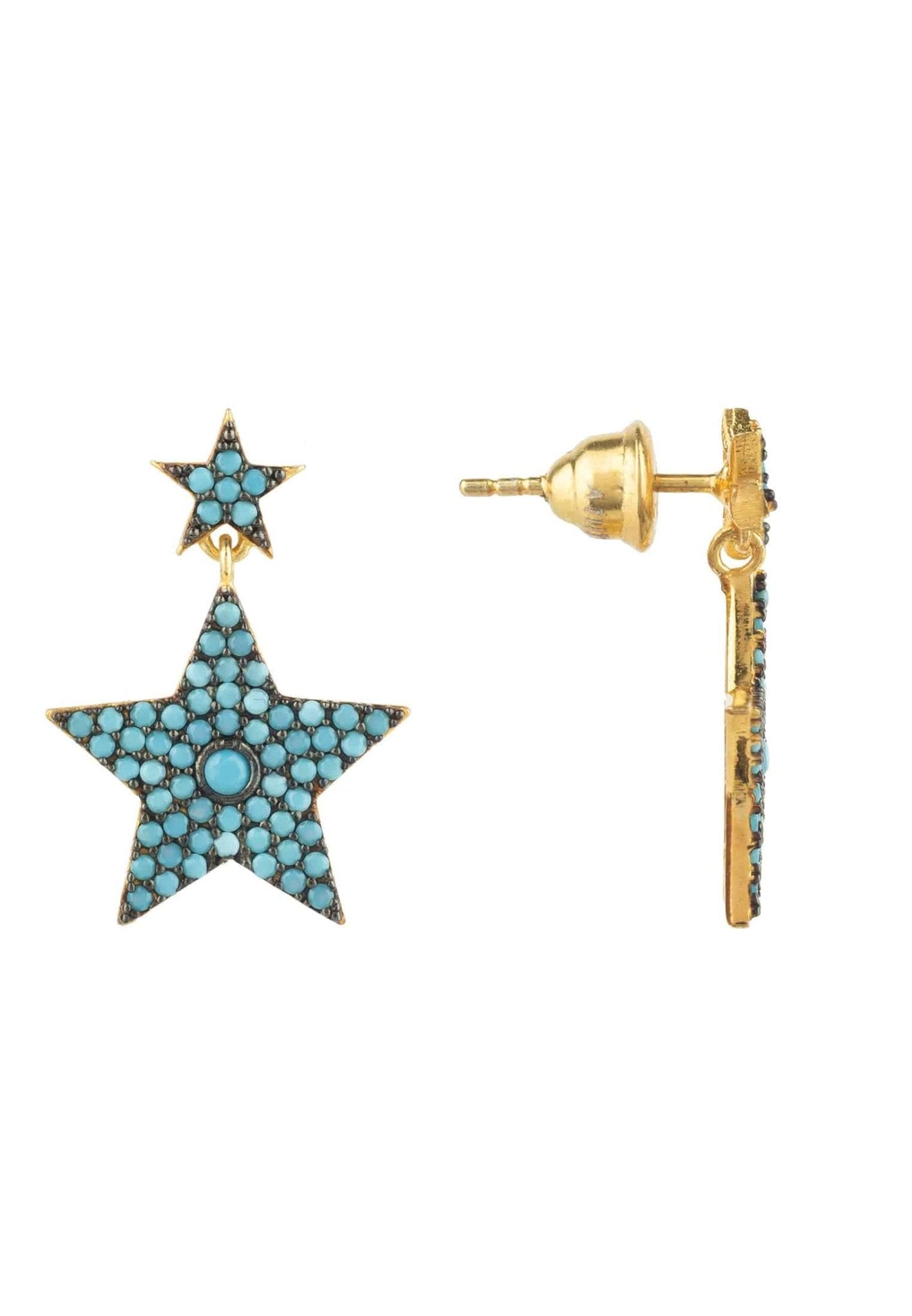 Star Double Drop Earring Turquoise - LATELITA Earrings