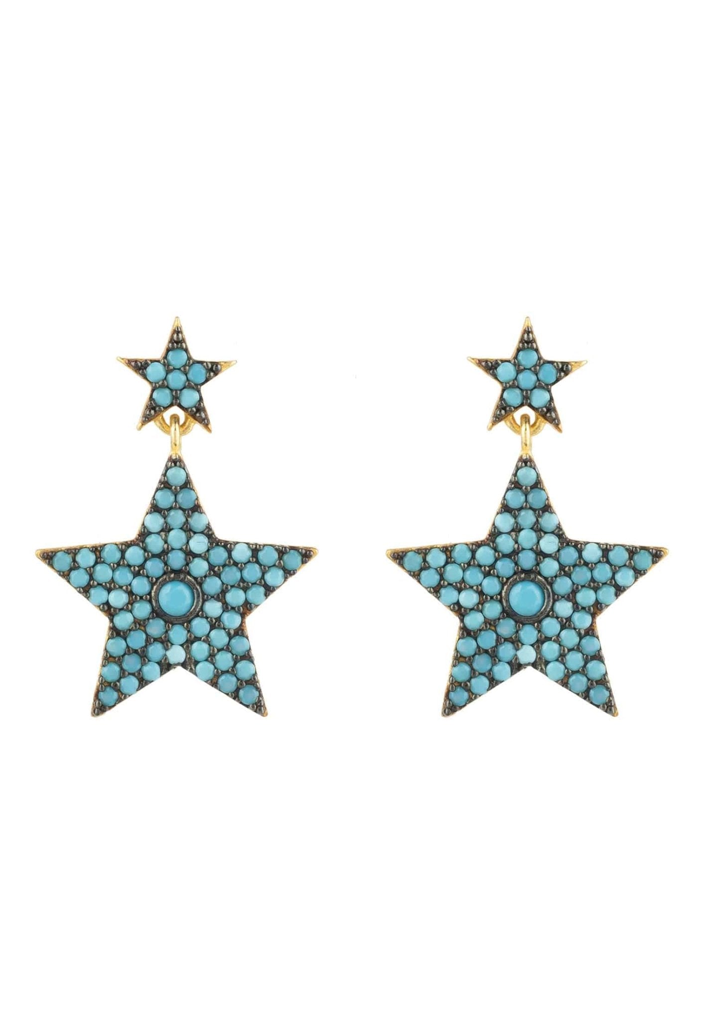 Star Double Drop Earring Turquoise - LATELITA Earrings