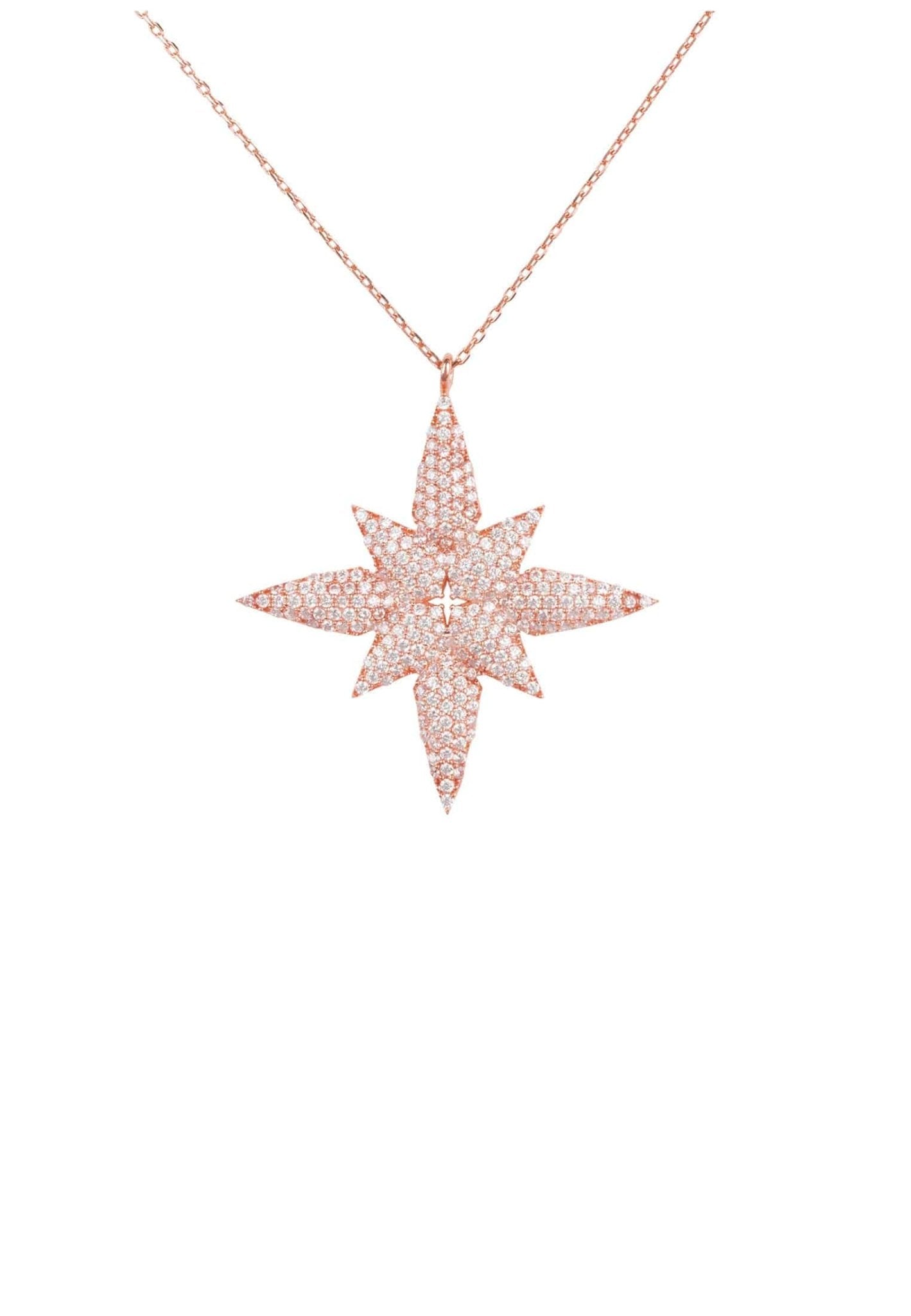 Star Flower Pendant Necklace Rosegold - LATELITA Necklaces