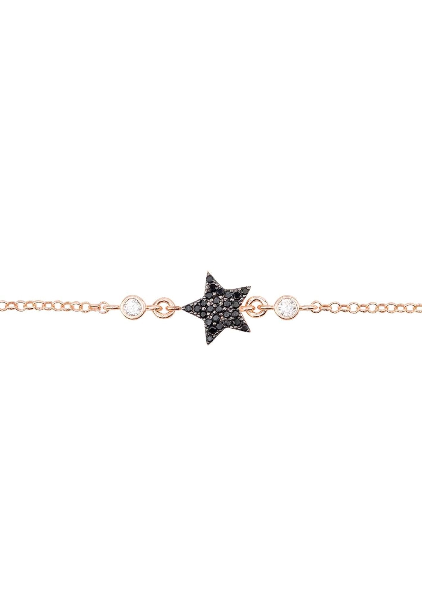 Star Lucky Bracelet Black Rosegold - LATELITA Bracelets
