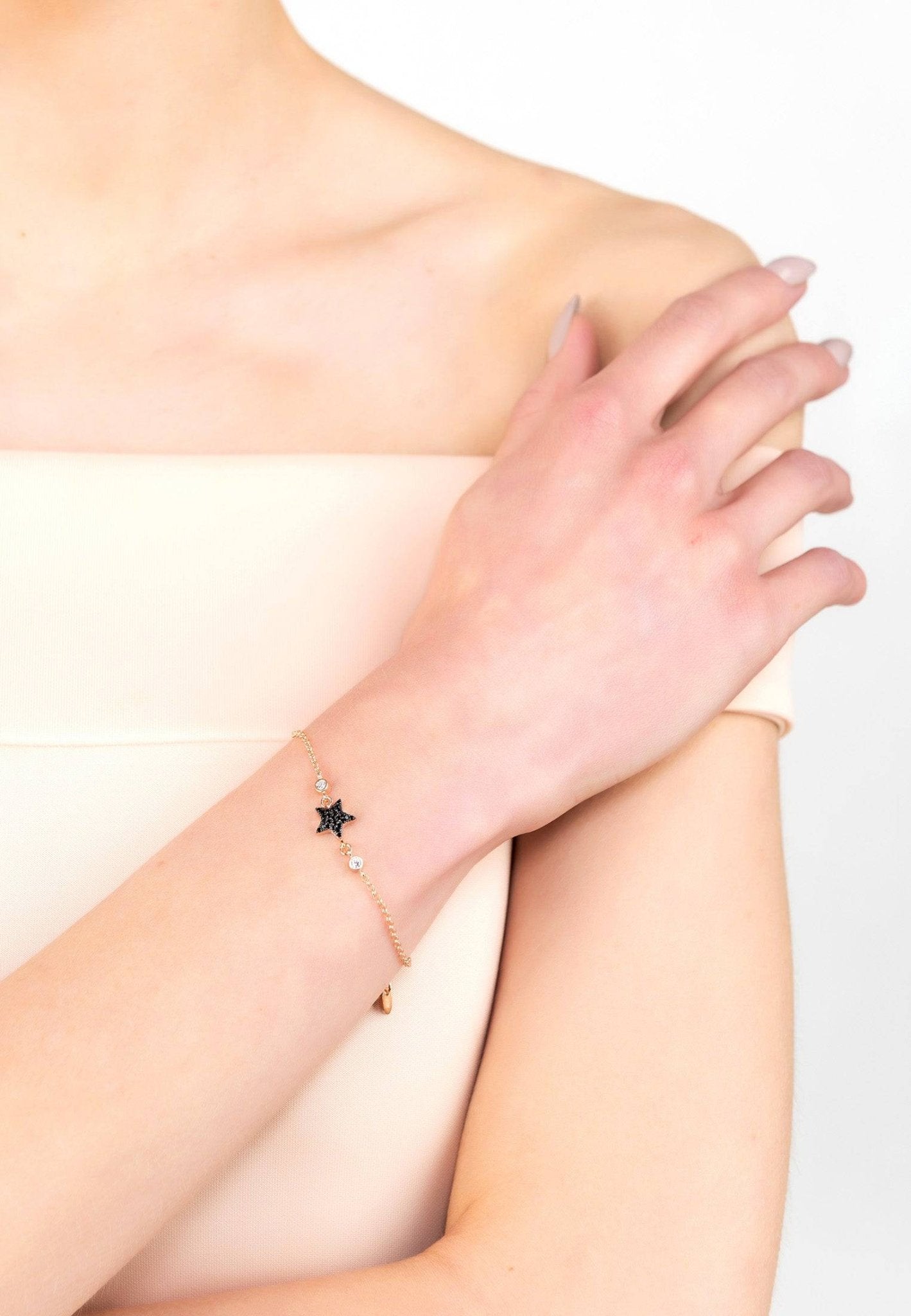 Star Lucky Bracelet Black Rosegold - LATELITA Bracelets