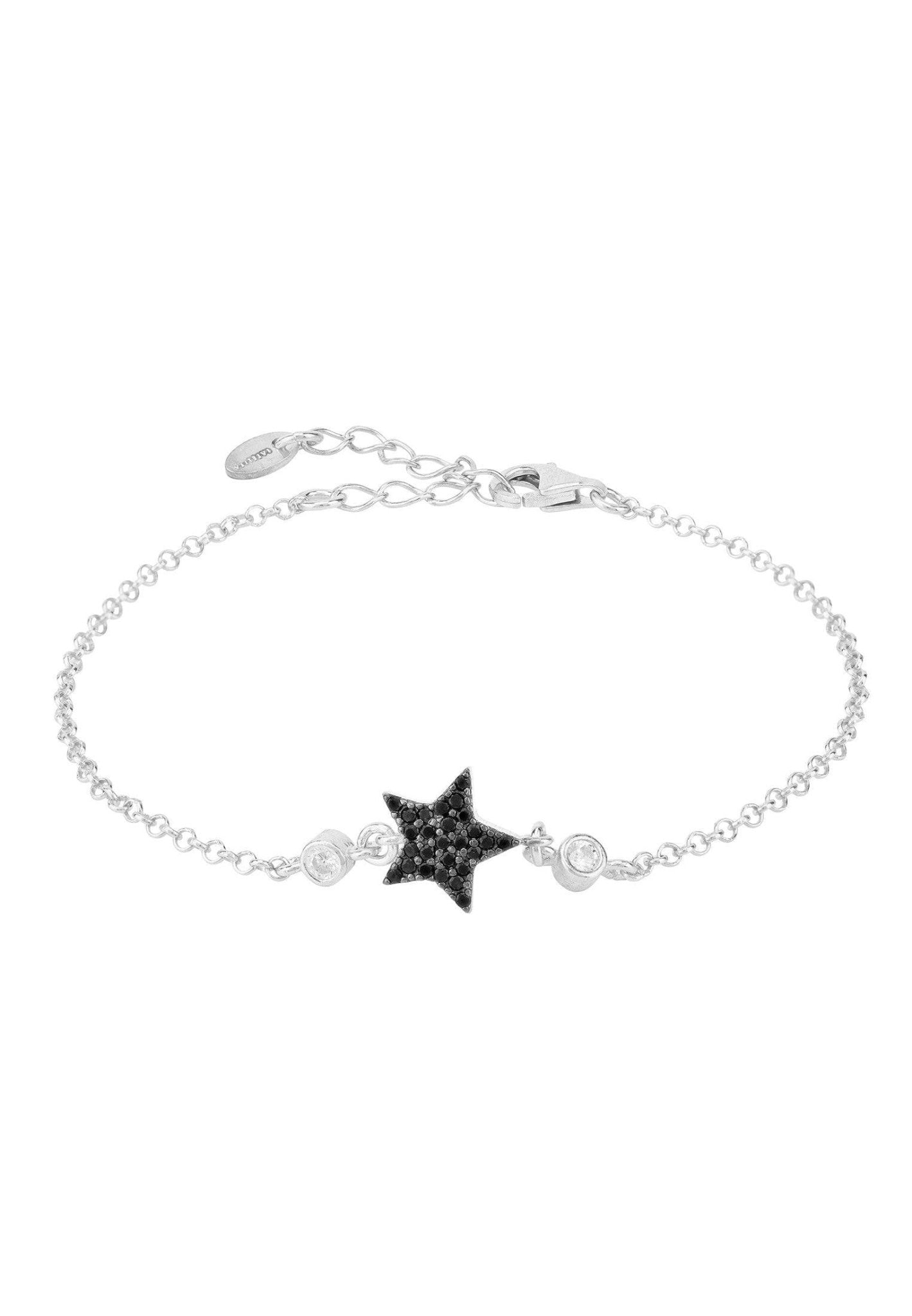 Star Lucky Bracelet Black Silver - LATELITA Bracelets