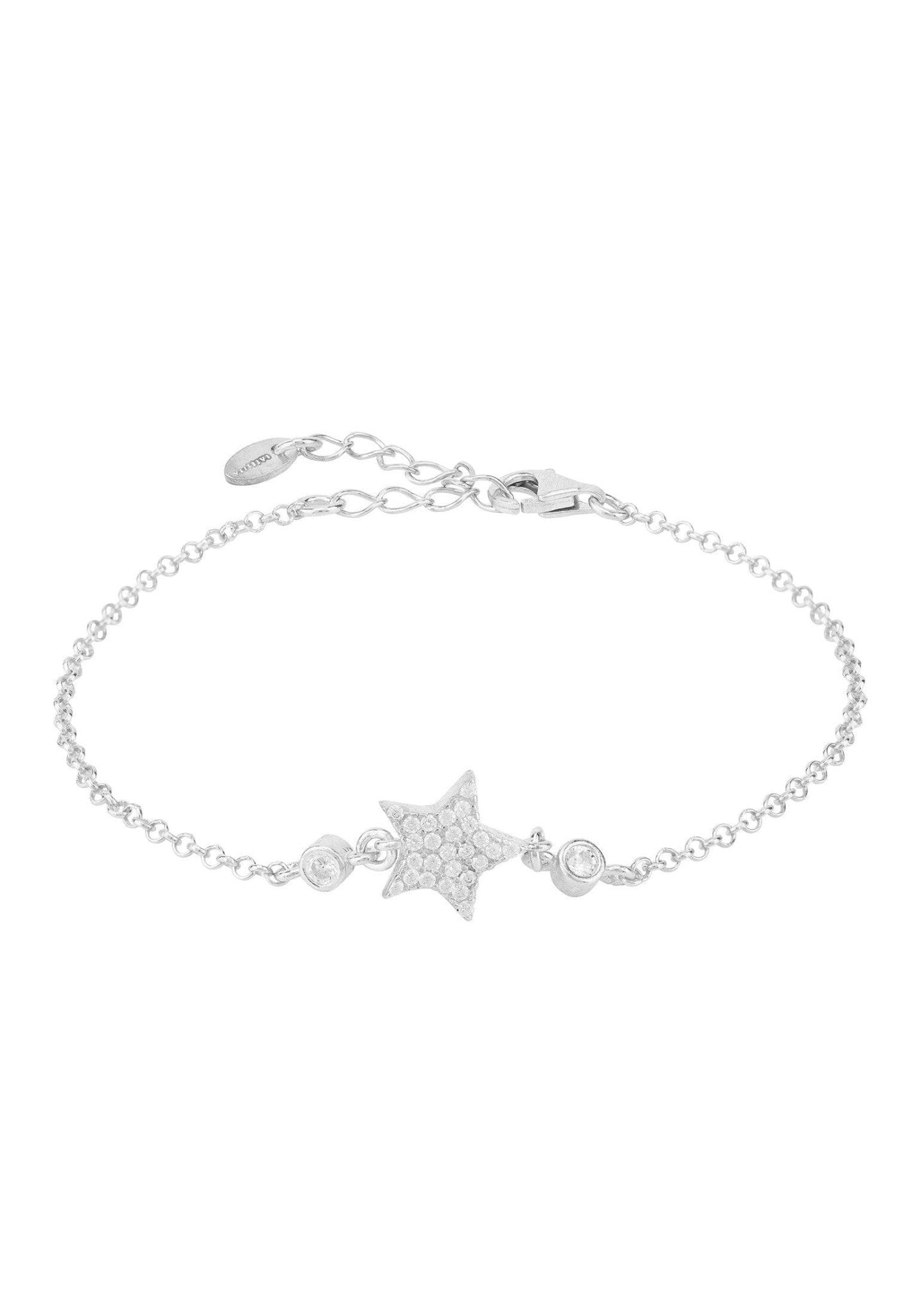 Star Lucky Bracelet White Silver - LATELITA Bracelets