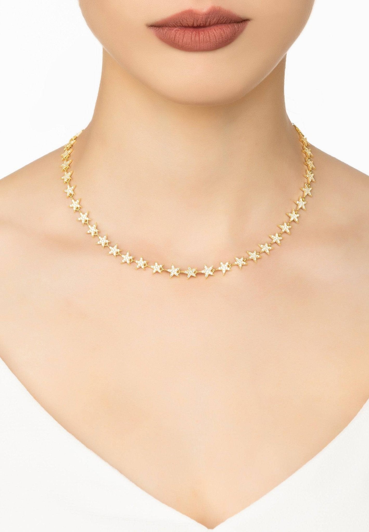 Star Strand Choker Necklace Gold - LATELITA Necklaces