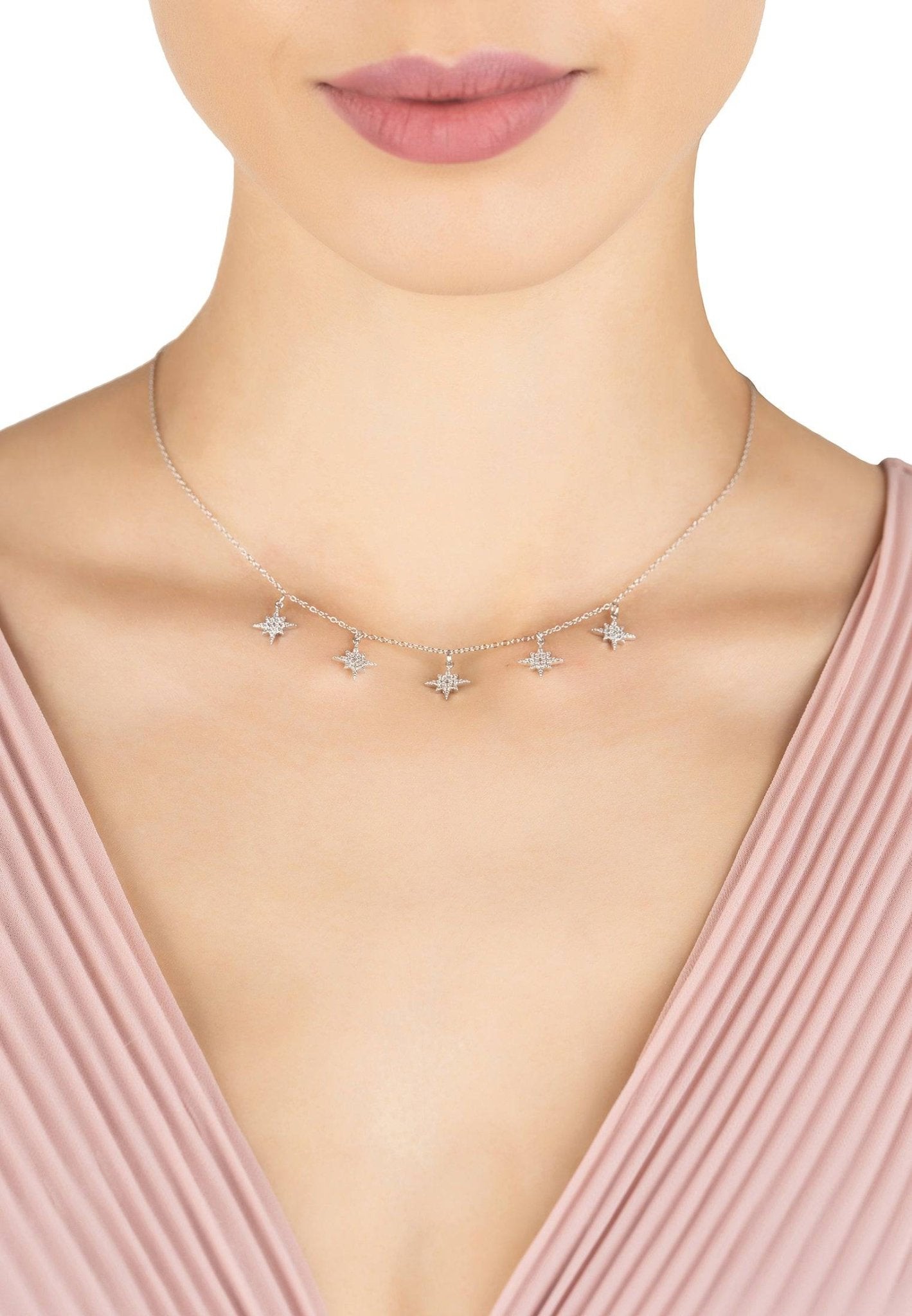 Starburst Choker Necklace Silver - LATELITA Necklaces