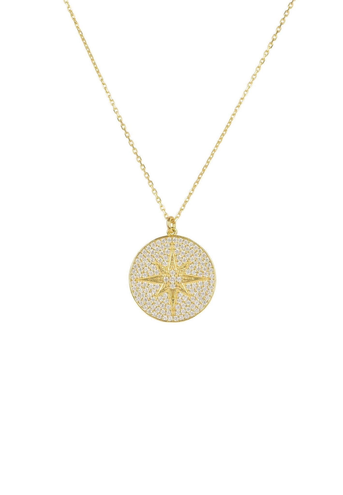 Starburst Disc Pendant Necklace Gold - LATELITA Necklaces
