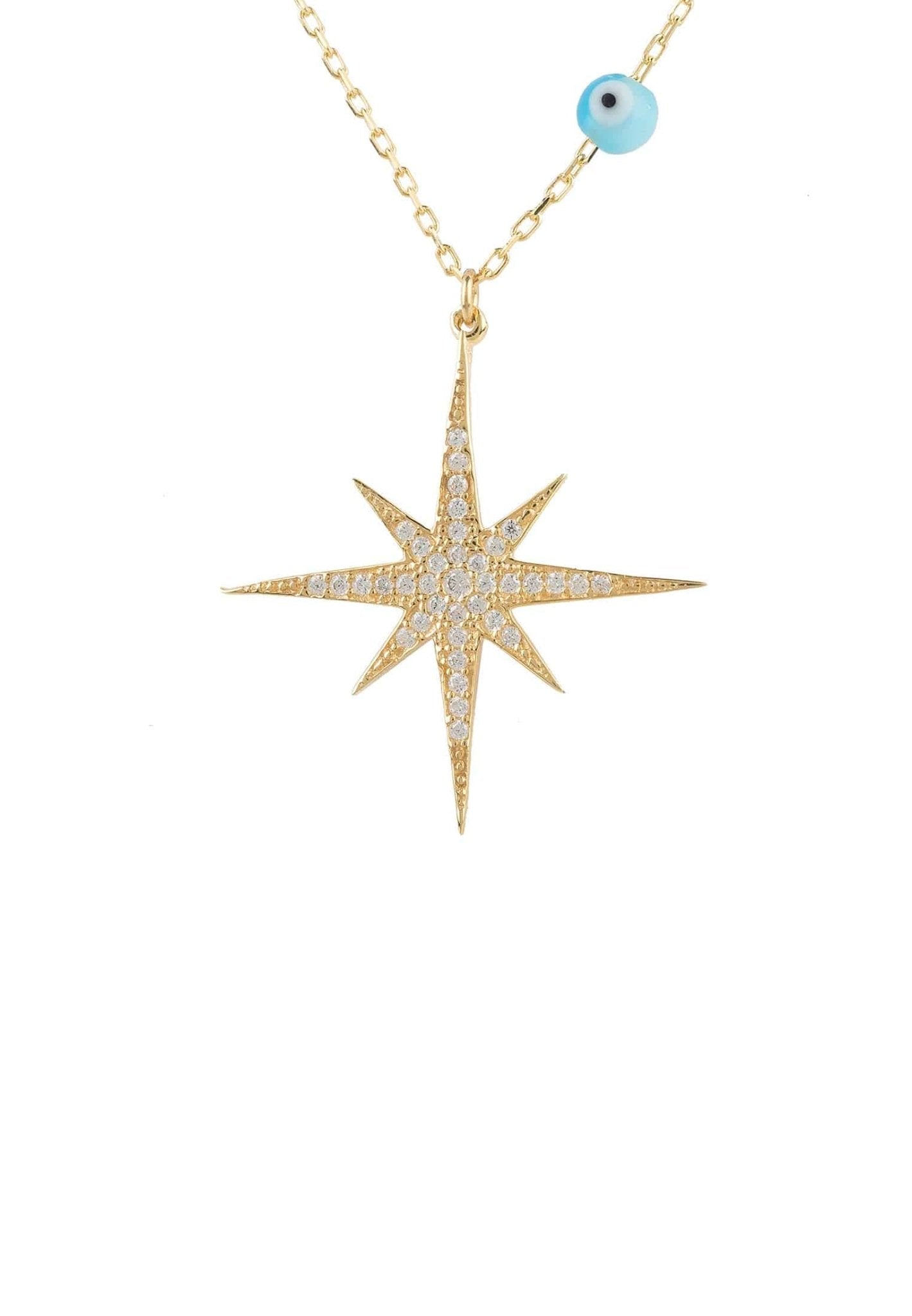 Starburst Opalite Evil Eye Necklace Gold - LATELITA Necklaces