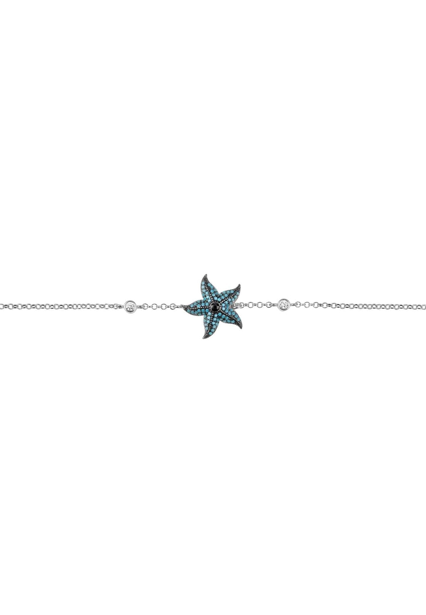 Starfish Blue Turquoise Gemstone Bracelet Silver - LATELITA Bracelets