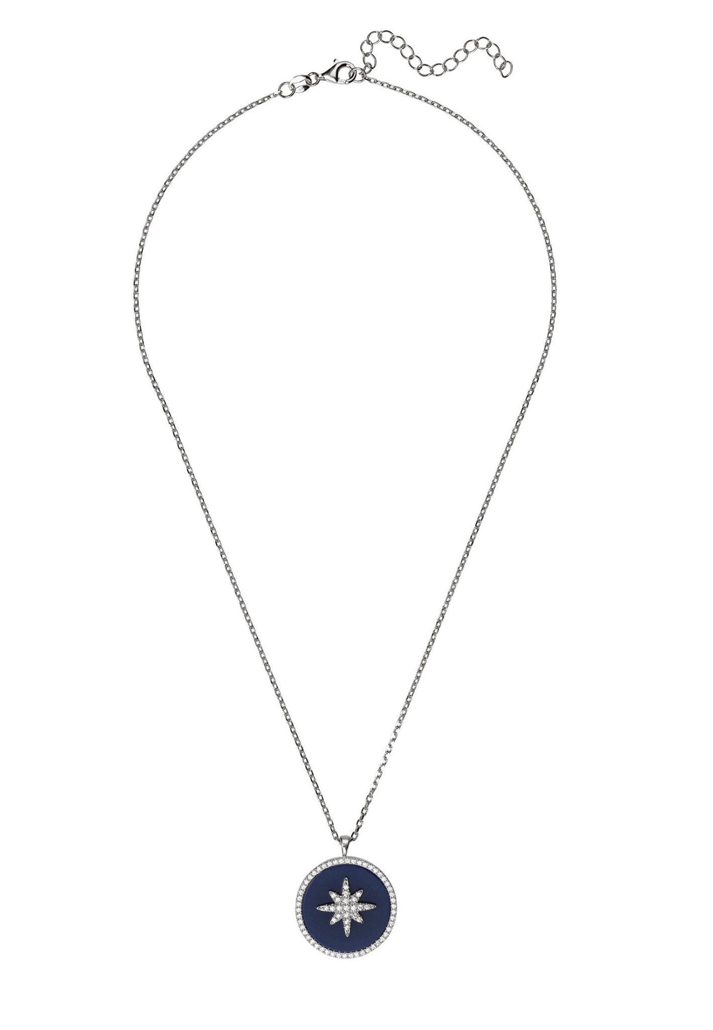 Starry Night Lapis Lazuli Pendant Necklace Silver - LATELITA Necklaces