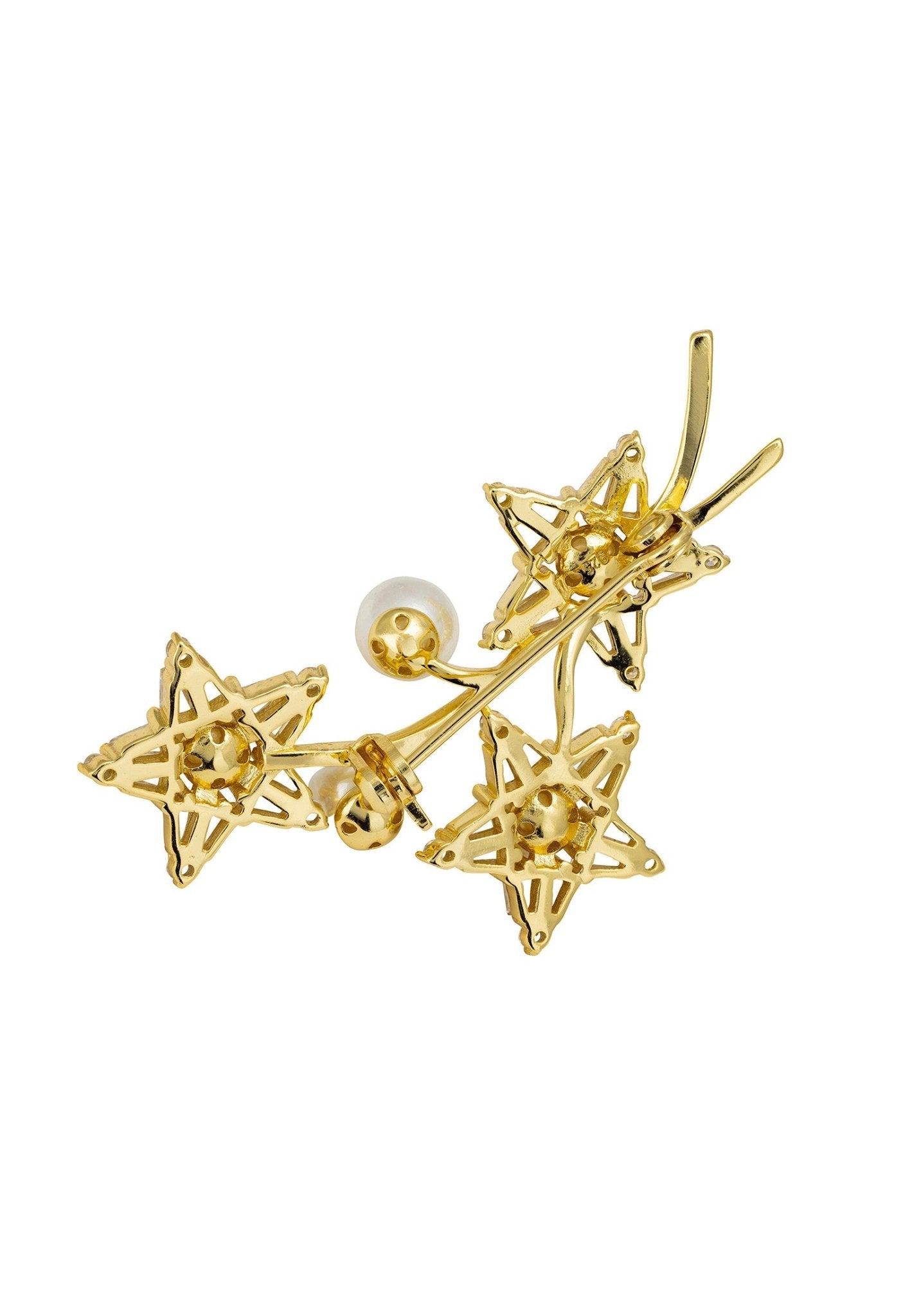 Starry Night Pearl Brooch Gold - LATELITA Brooches