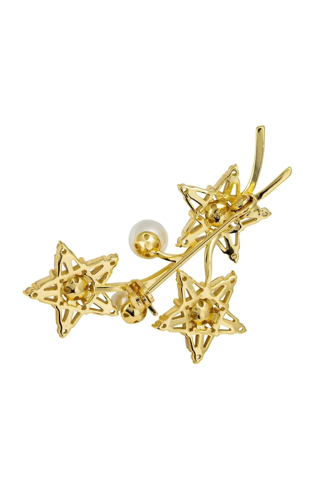 Starry Night Pearl Brooch Gold - LATELITA Brooches