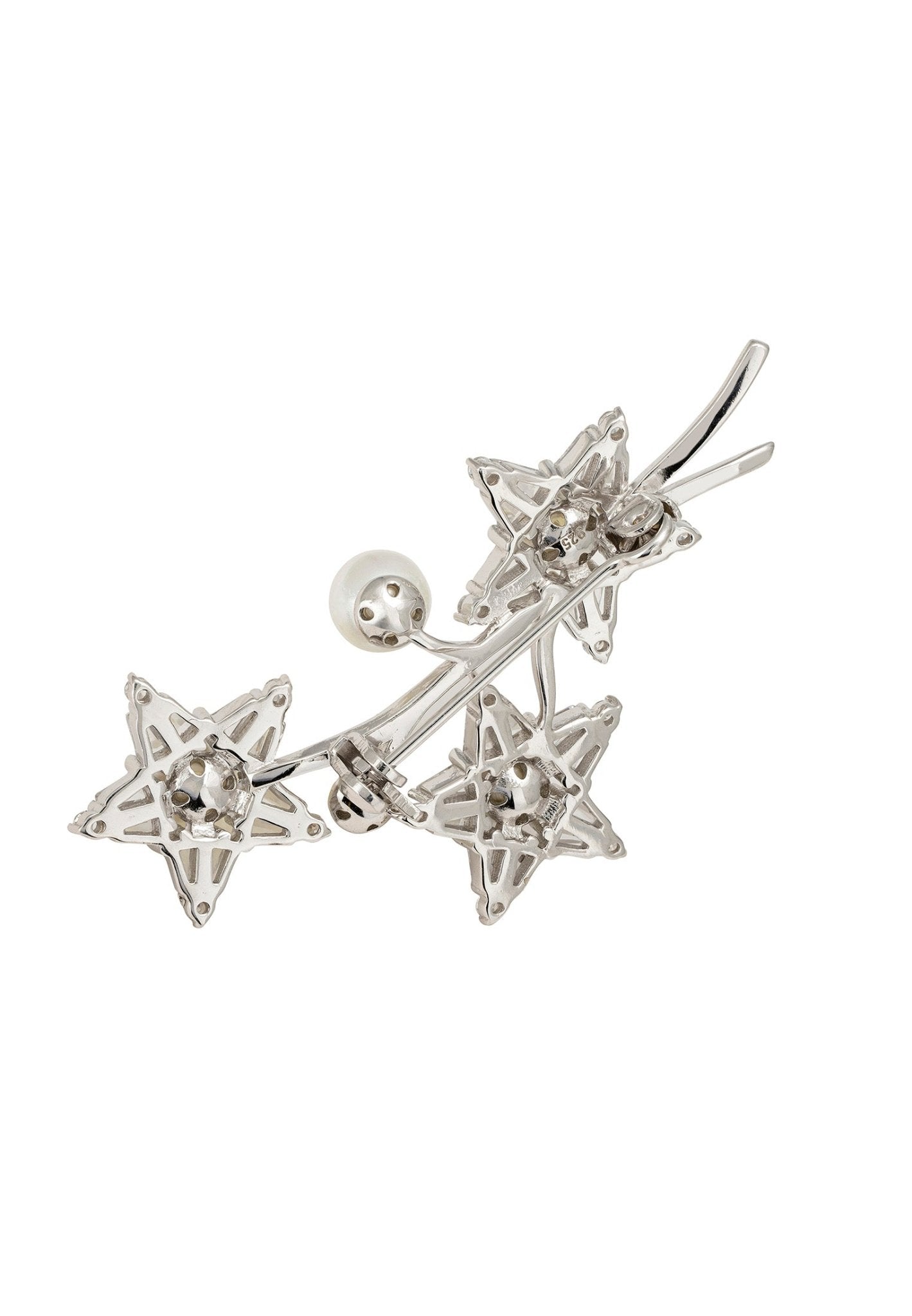 Starry Night Pearl Brooch Silver - LATELITA Brooches