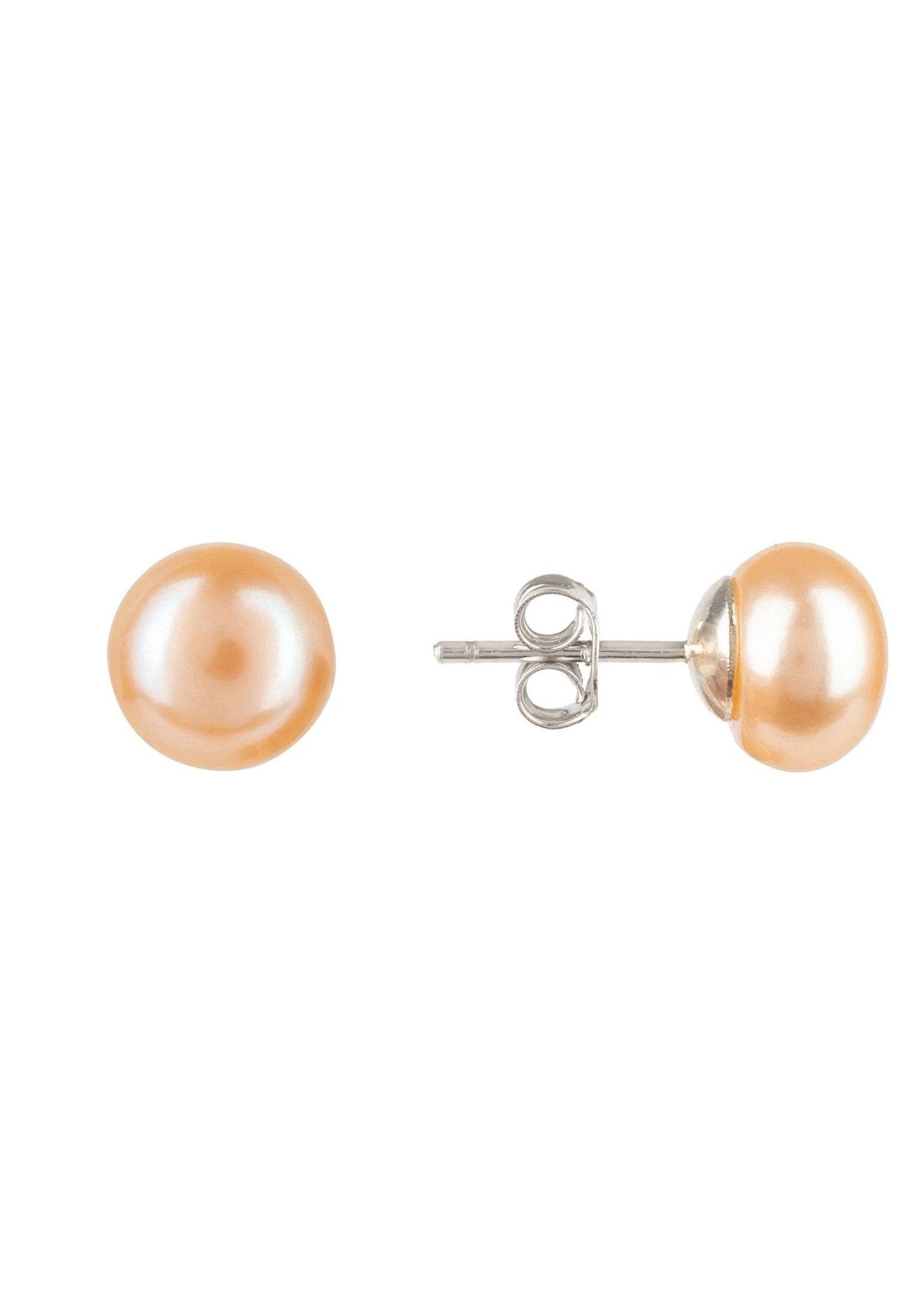 Sterling Silver 8Mm Earring Natural Pink Pearl - LATELITA Earrings