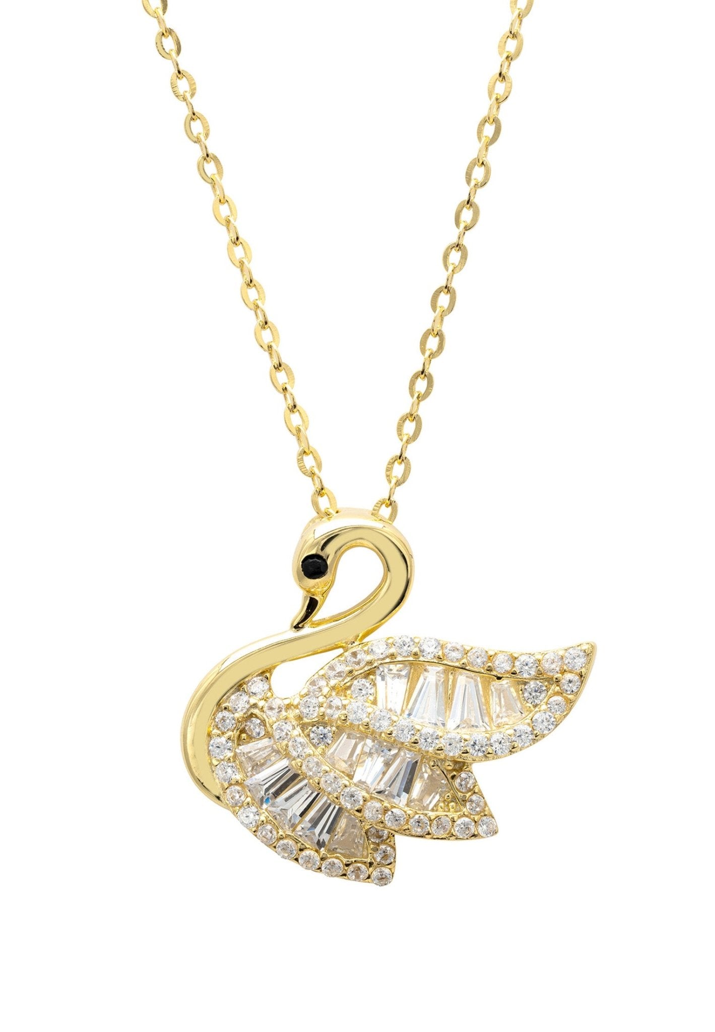 Swan Pendant Necklace Gold - LATELITA Necklaces