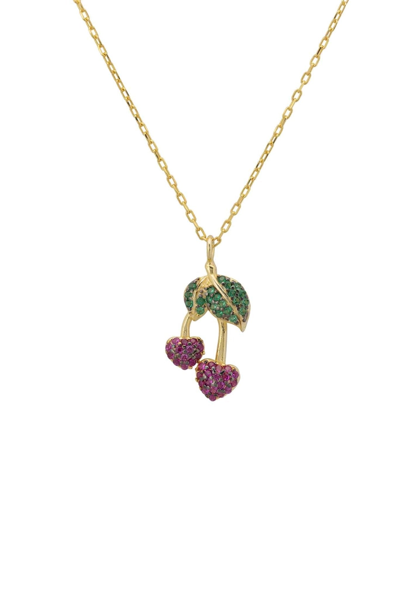 Sweet Cherry Necklace Gold - LATELITA Necklaces
