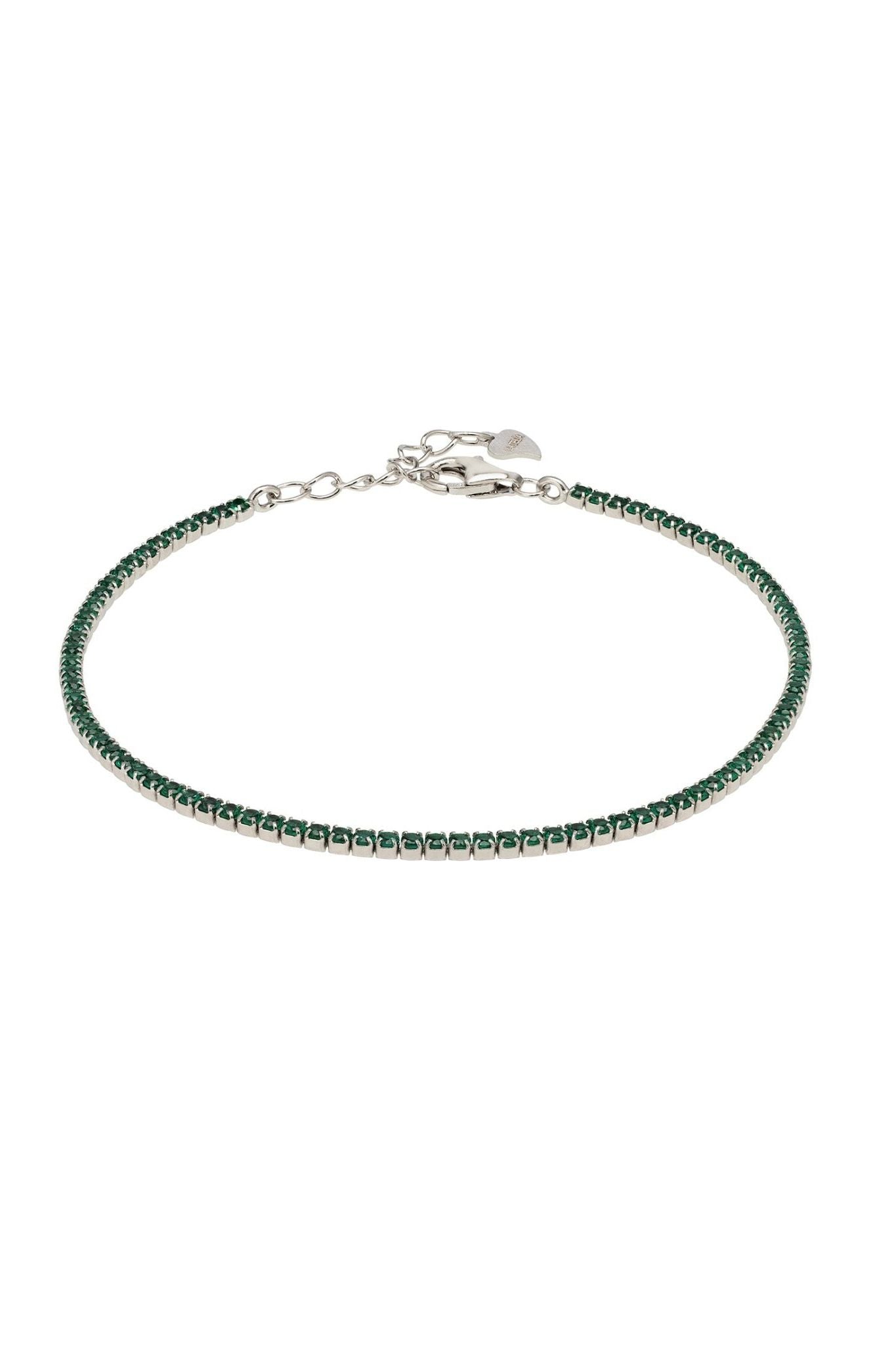 Tennis Bracelet Silver Emerald Green - LATELITA Bracelets