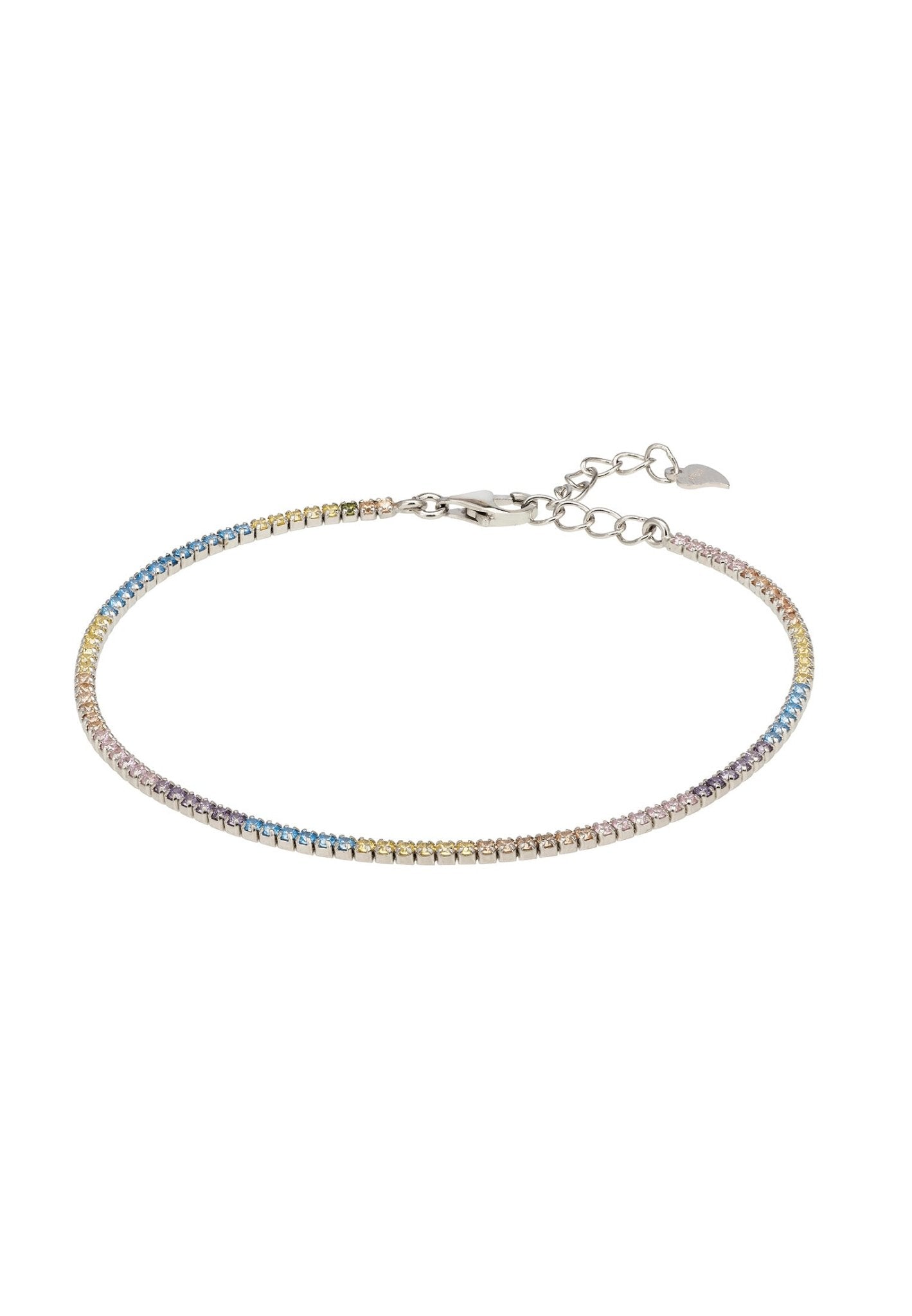 Tennis Bracelet Silver Pastel Rainbow - LATELITA Bracelets