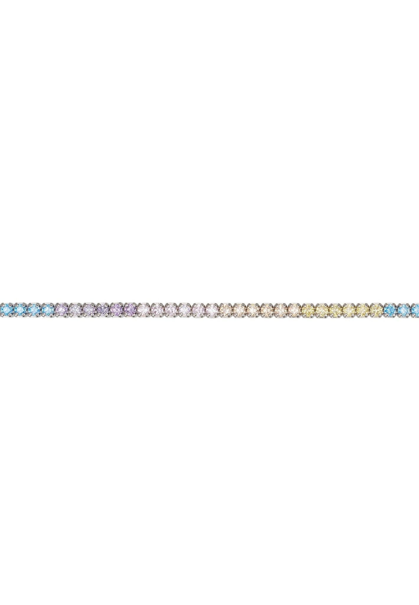 Tennis Bracelet Silver Pastel Rainbow - LATELITA Bracelets