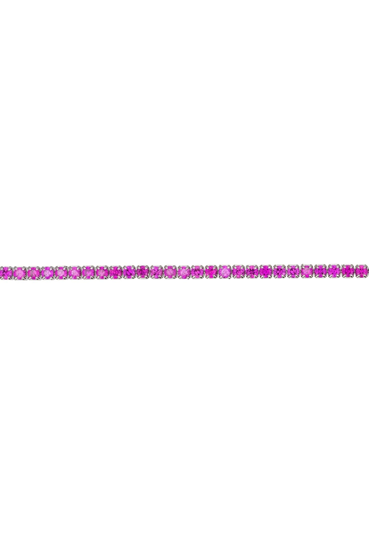 Tennis Bracelet Silver Ruby Pink - LATELITA Bracelets