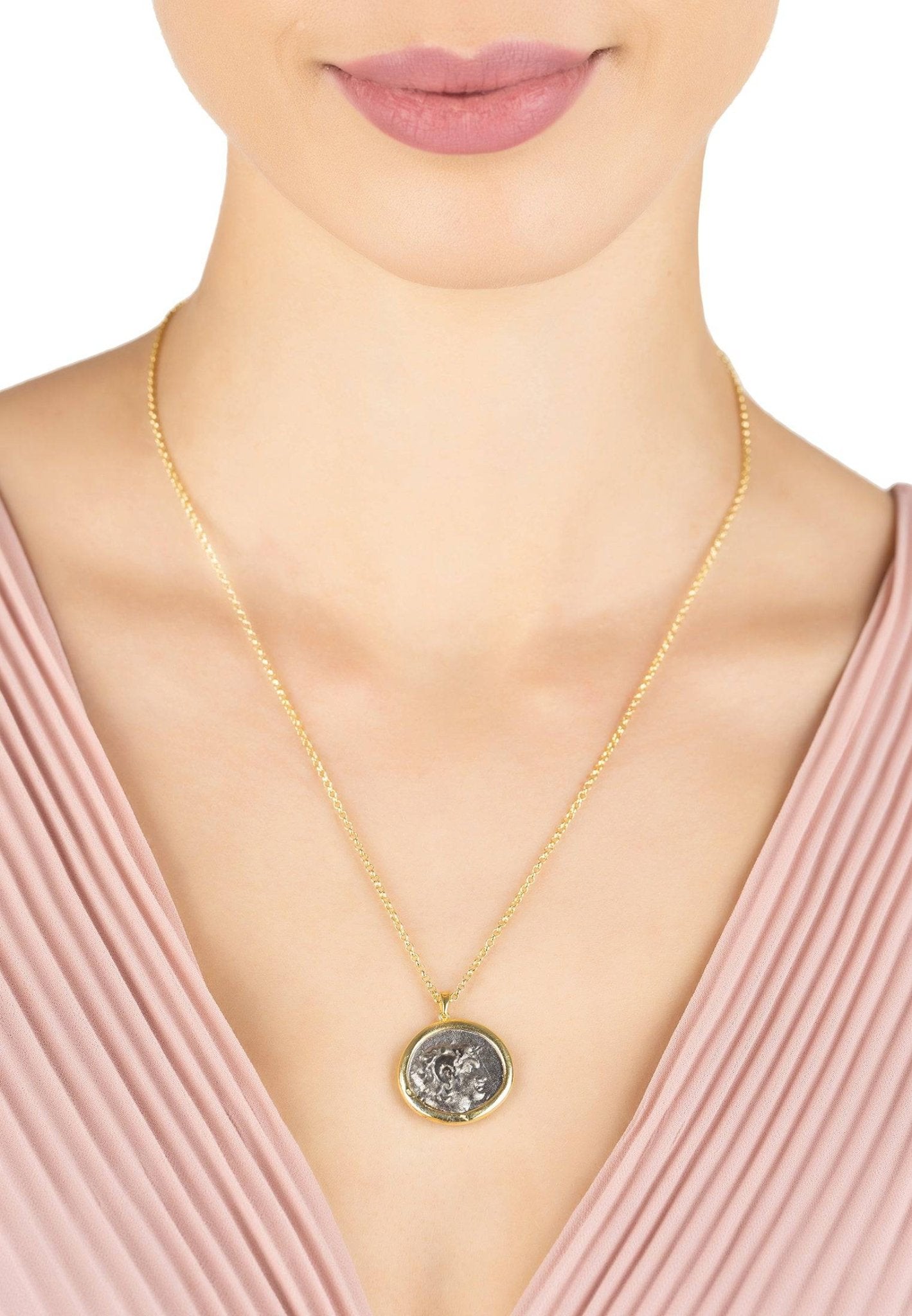 The Greek Coin Necklace Gold - LATELITA Necklaces