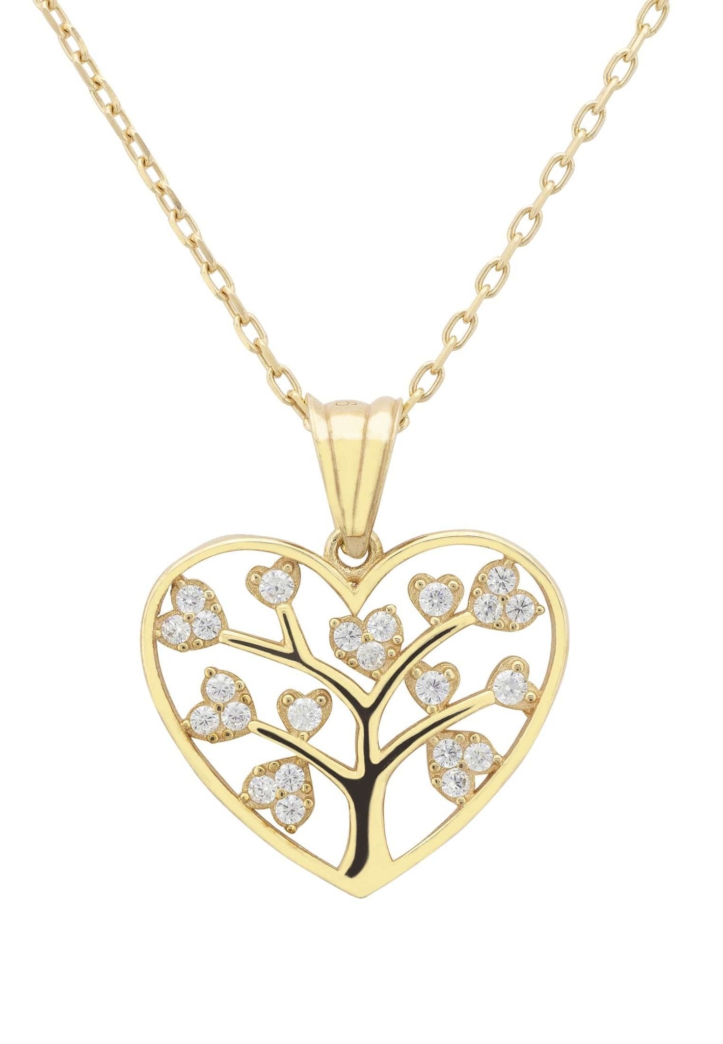 Tree Of Life Heart Necklace Gold - LATELITA Necklaces