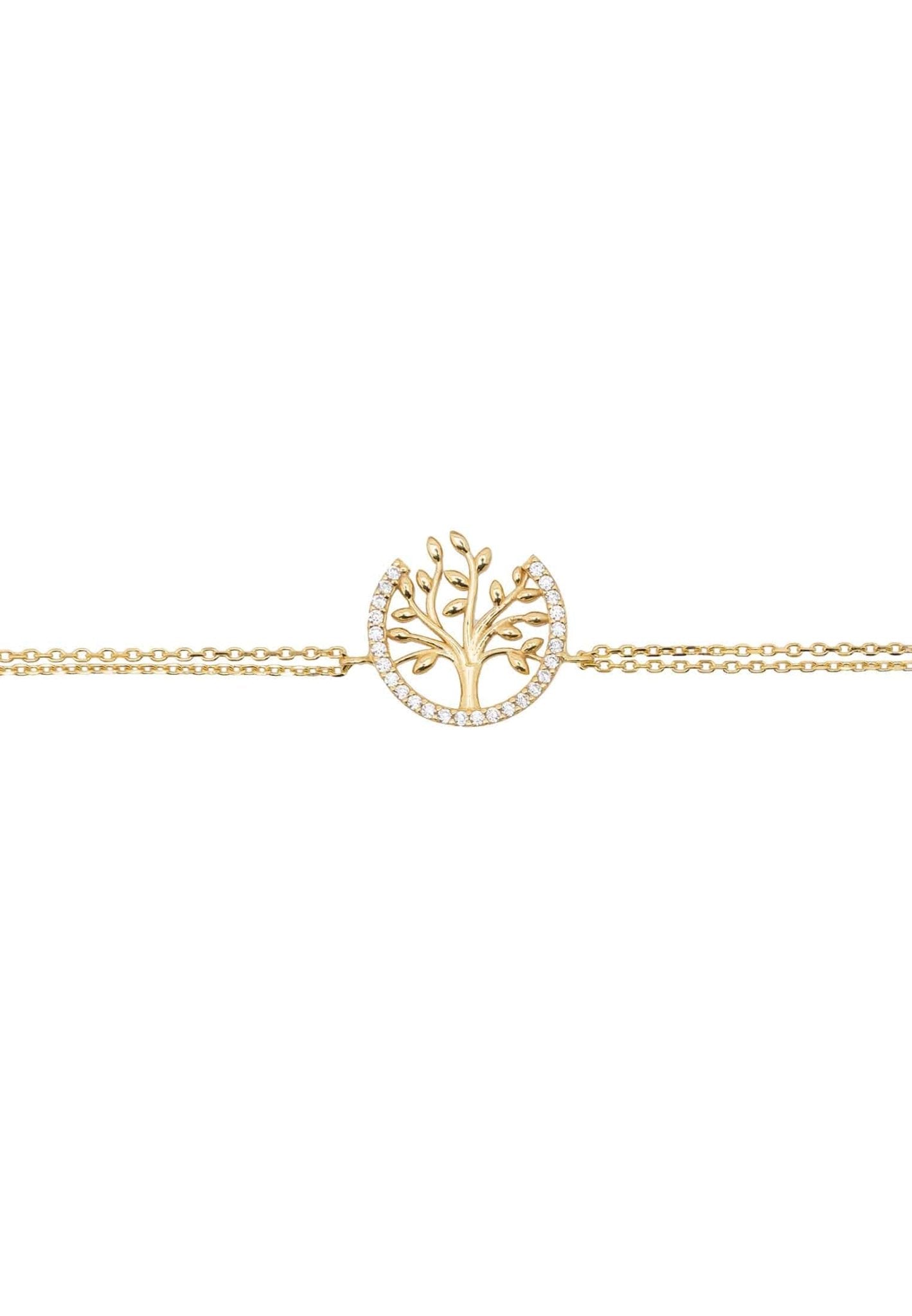 Tree Of Life Open Circle Bracelet Gold - LATELITA Bracelets