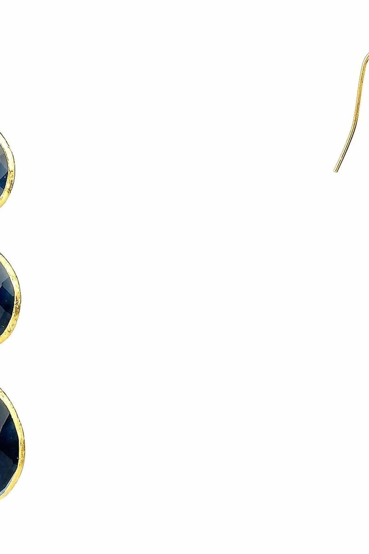 Triple Drop Earring Sapphire Hydro Gold - LATELITA Earrings