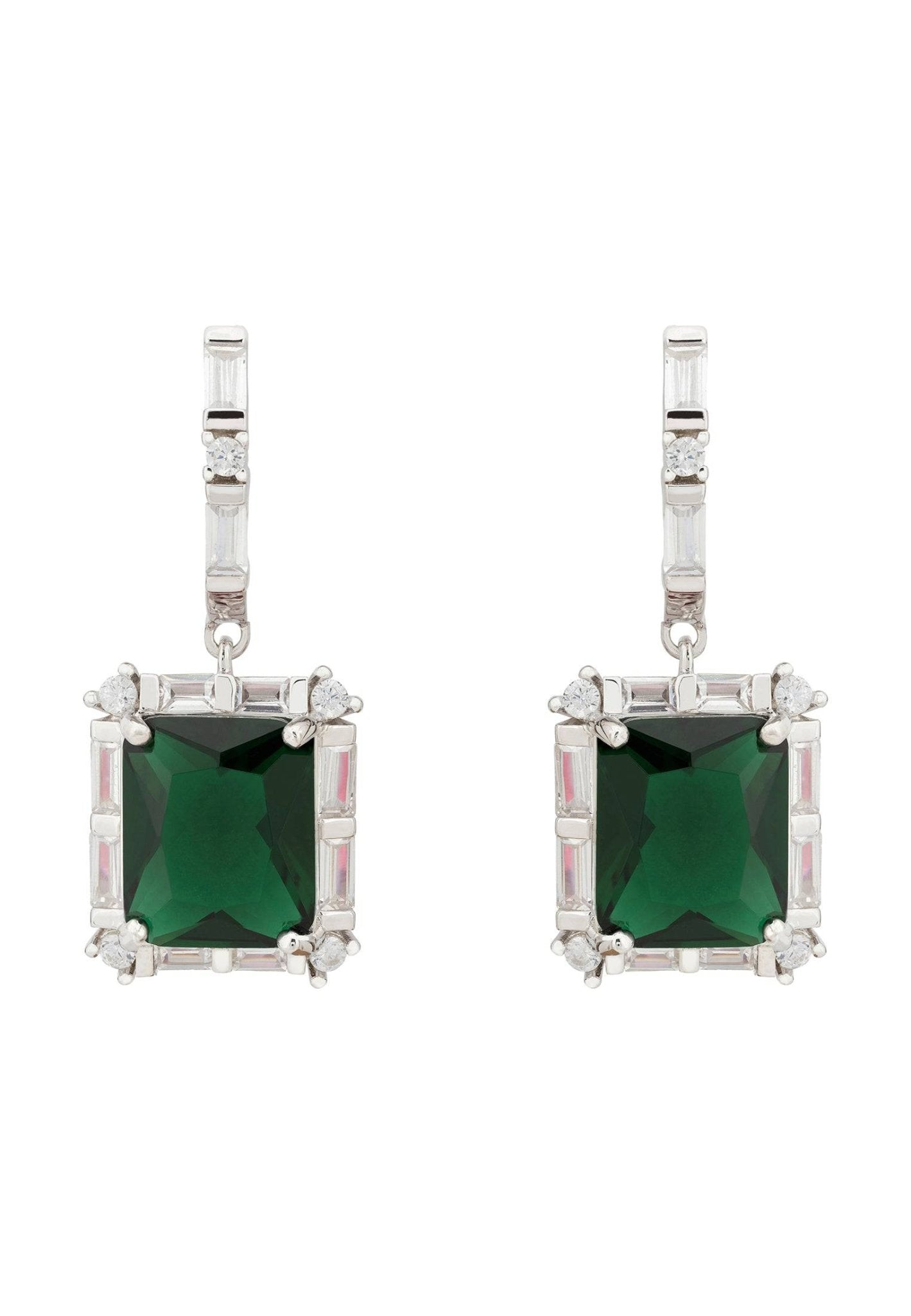 Tudor Silver Earring Emerald - LATELITA Earrings
