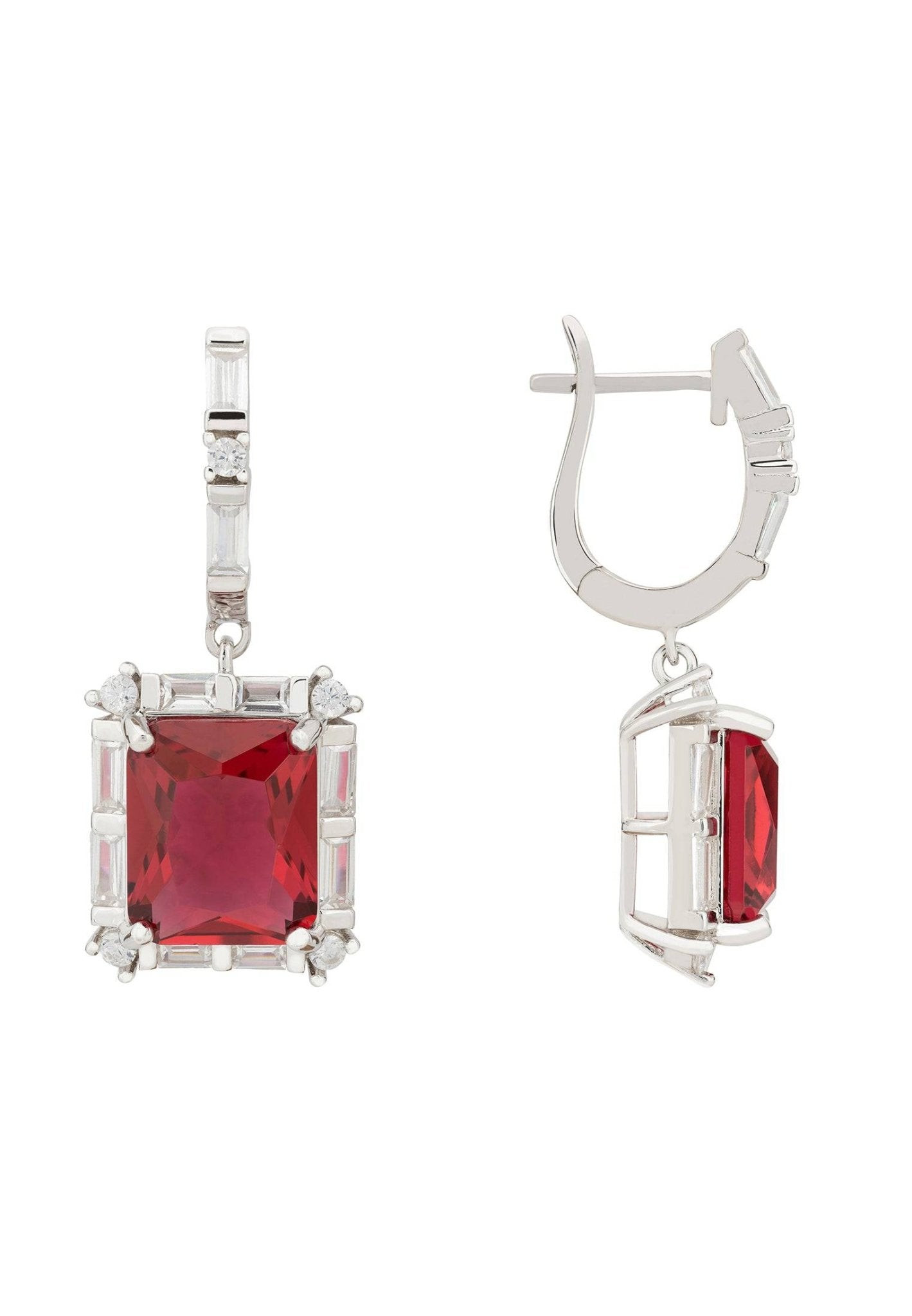 Tudor Silver Earring Ruby - LATELITA Earrings
