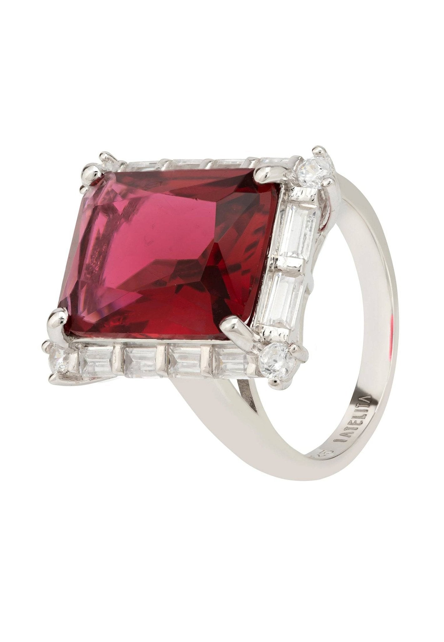 Tudor Silver Ring Ruby - LATELITA Rings