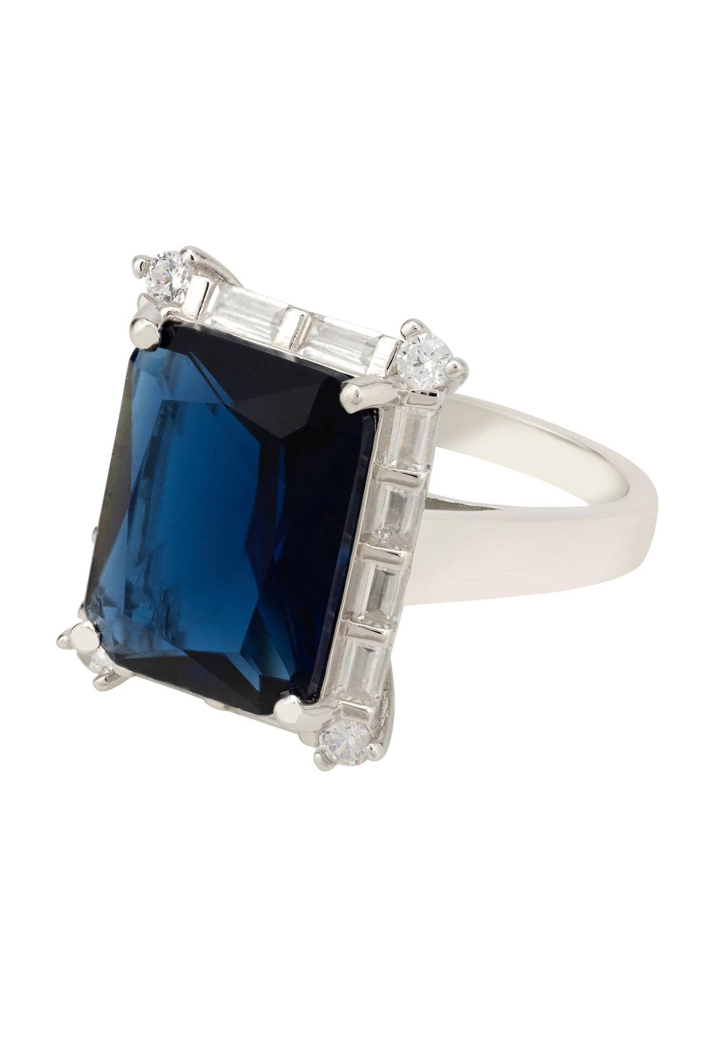 Tudor Silver Ring Sapphire - LATELITA Rings