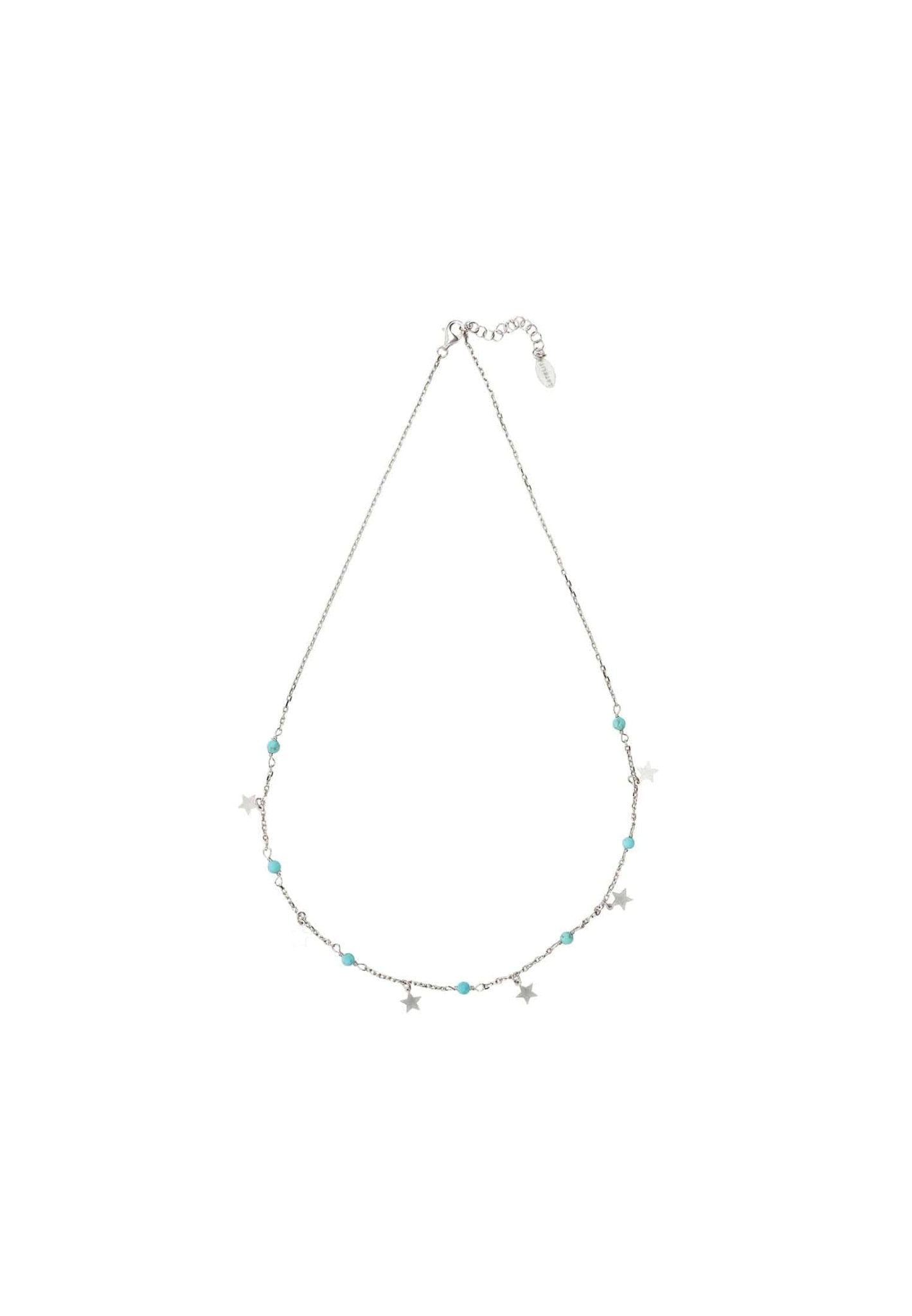 Turquoise Star Choker Necklace Silver - LATELITA Necklaces