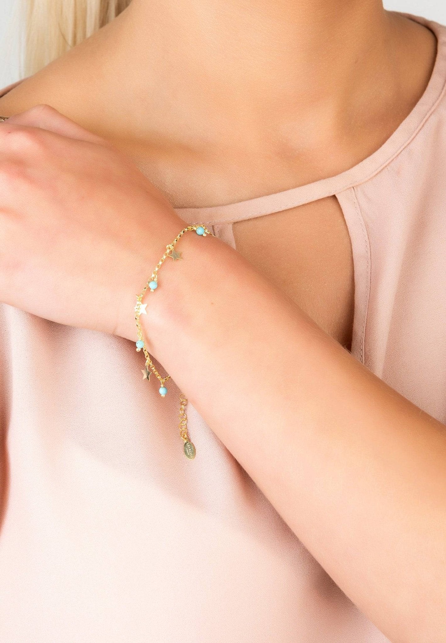 Turquoise Star Gemstone Bracelet Gold - LATELITA Bracelets