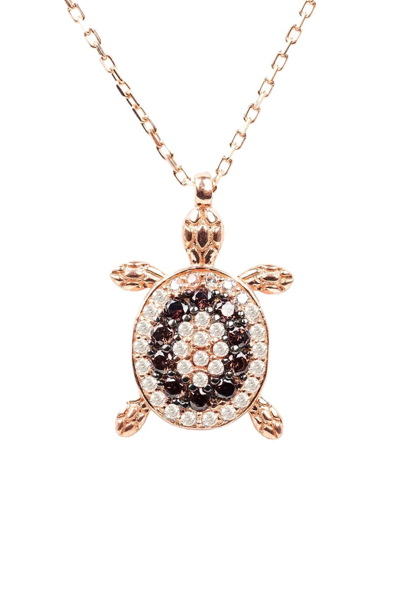 Turtle Chocolate Pendant Necklace Pink Rosegold - LATELITA Necklaces