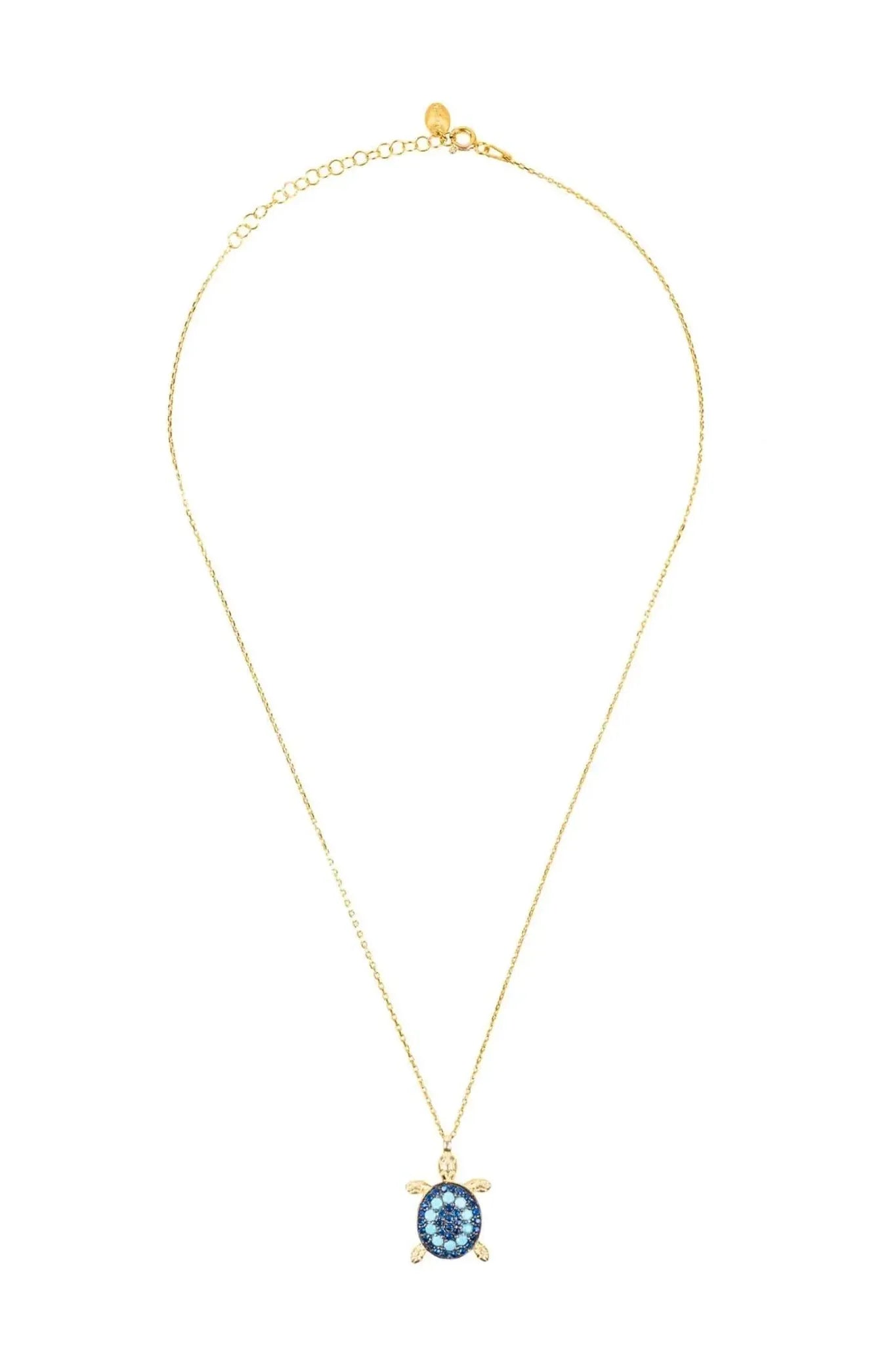 Turtle Turquoise Blue Pendant Necklace Gold - LATELITA Necklaces